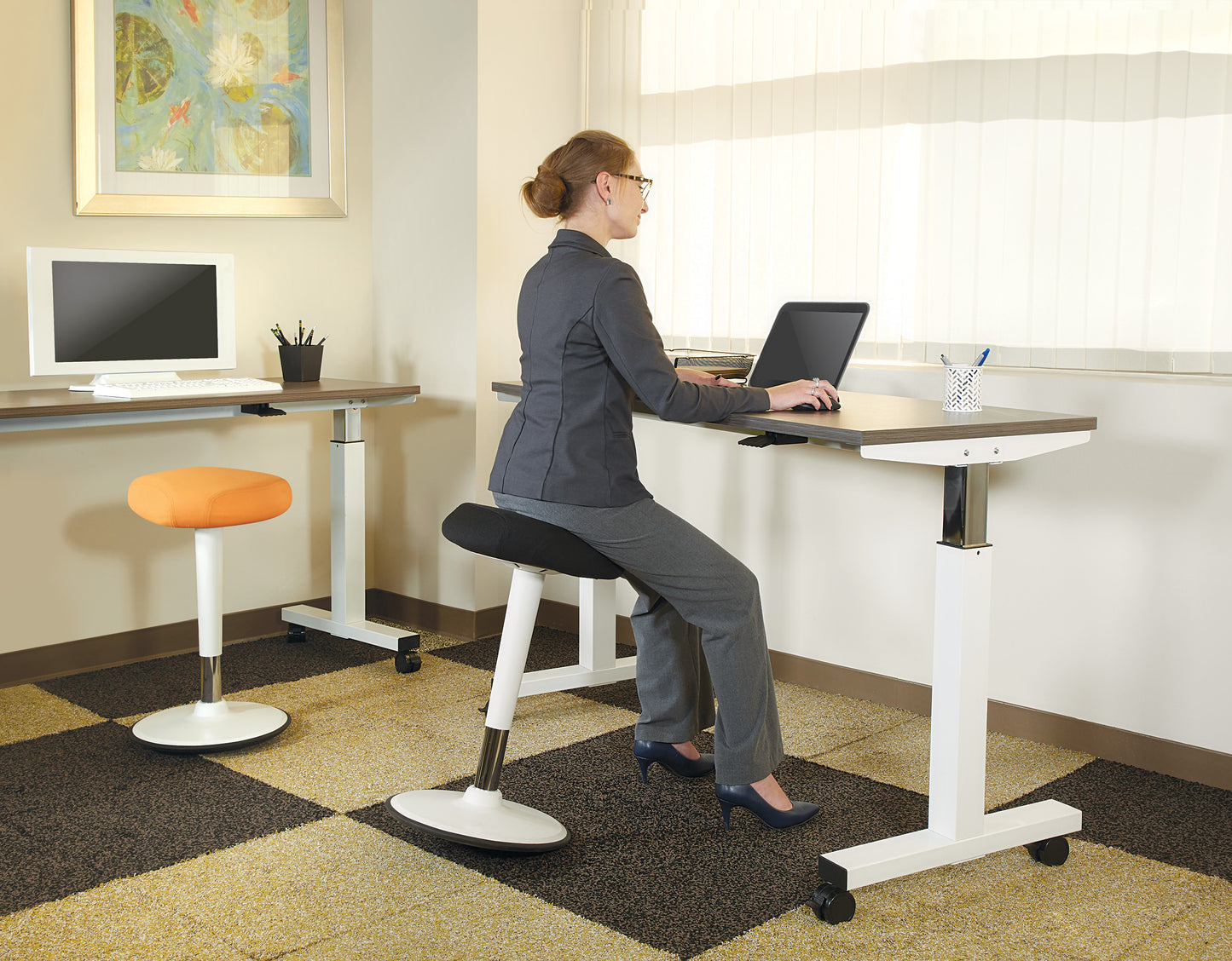 Office Star Active Perch orange wobble stool ACT1010-18 - image 4