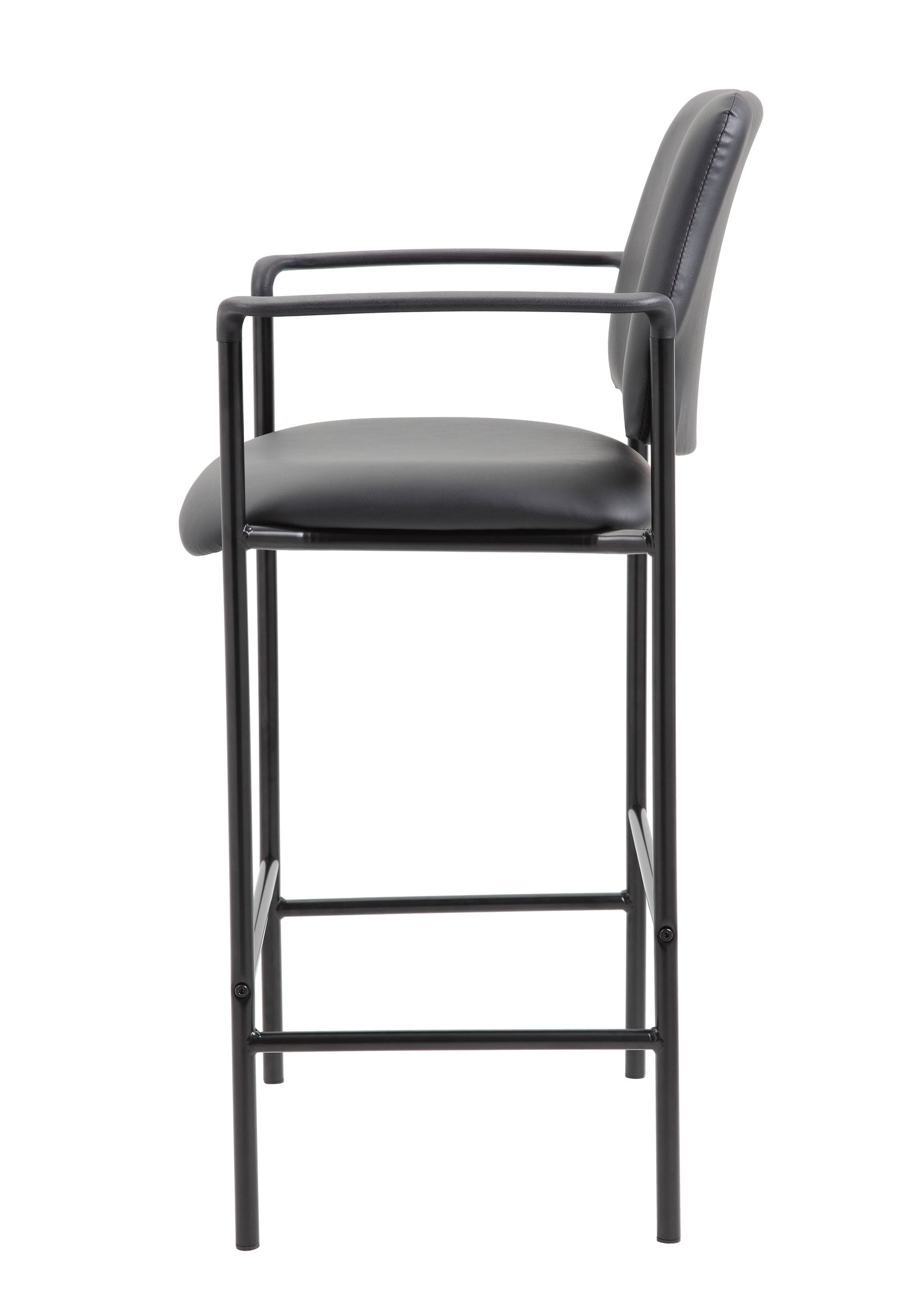 Boss Square Back Diamond Stool W/Arm In Black Caressoft image 8