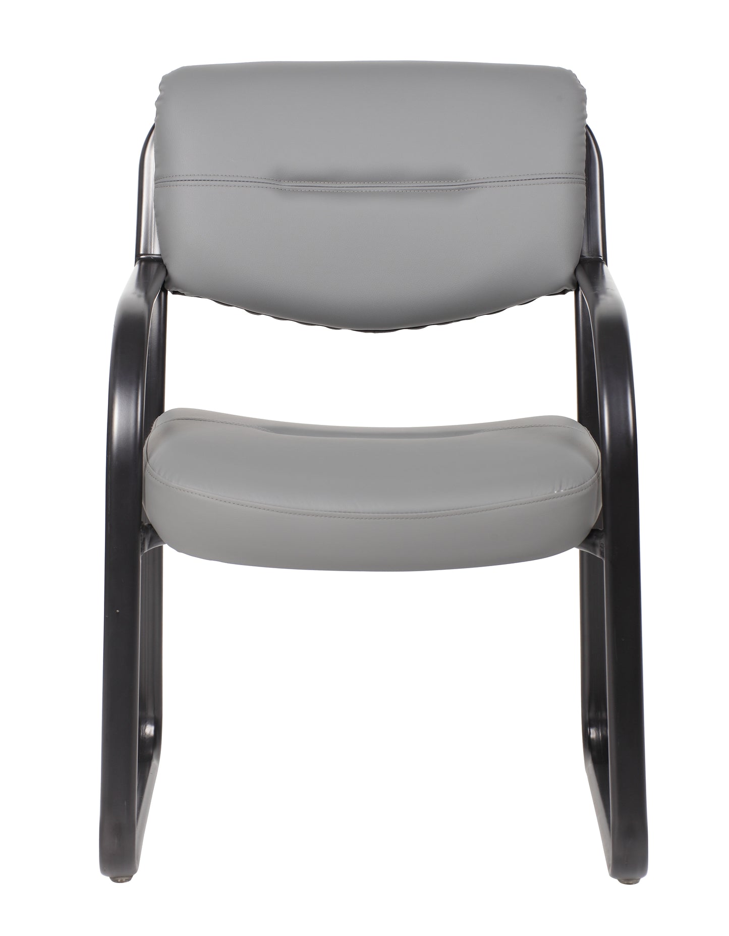 Boss Leather Sled Base Side Chair, Grey image 8