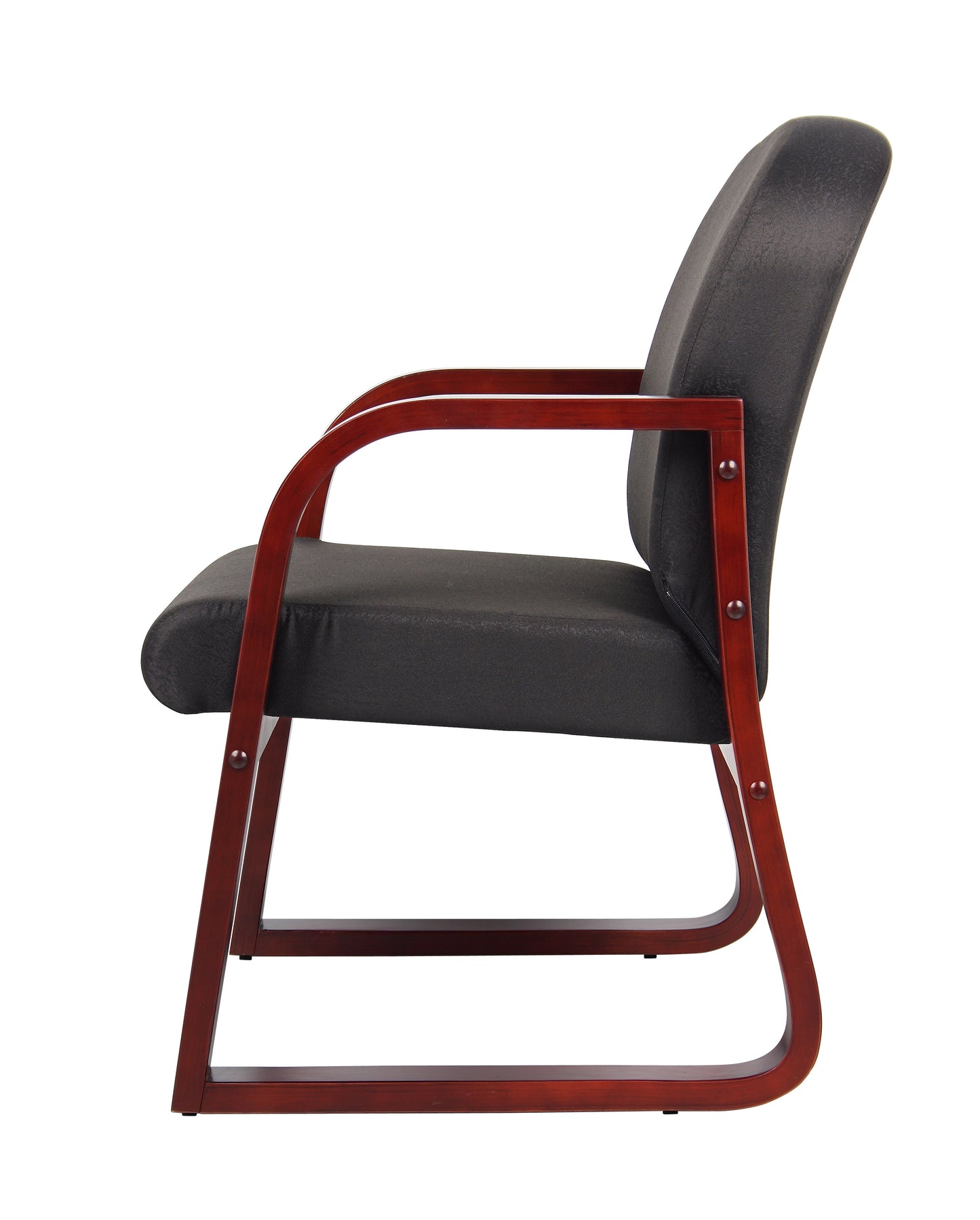 Boss Mahogany Frame guest, accent or dining chair In Black Fabric image 8