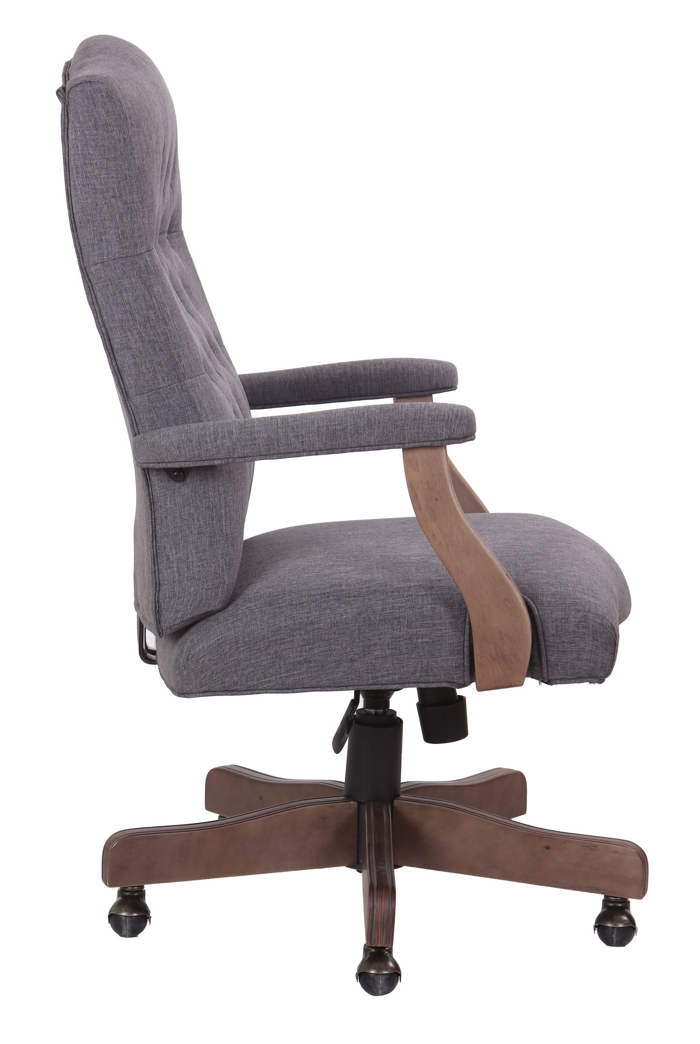 BOSS Executive Slate Grey Commercial Grade Linen Chair With Driftwood Finish Frame image 7
