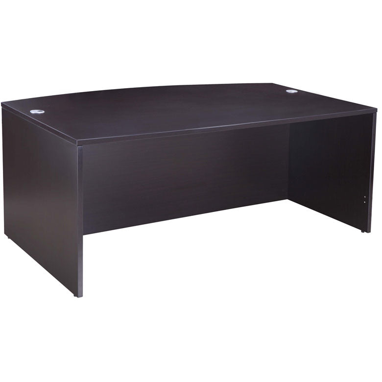 Boss Bow Front Desk Shell, Mocha 71"W*36/41"D*29.5"H