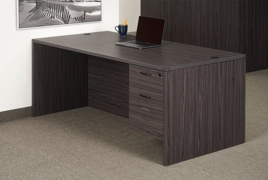 60"x30" Desk With 2 Drawer Hanging File Unit ( 7 Finishes )