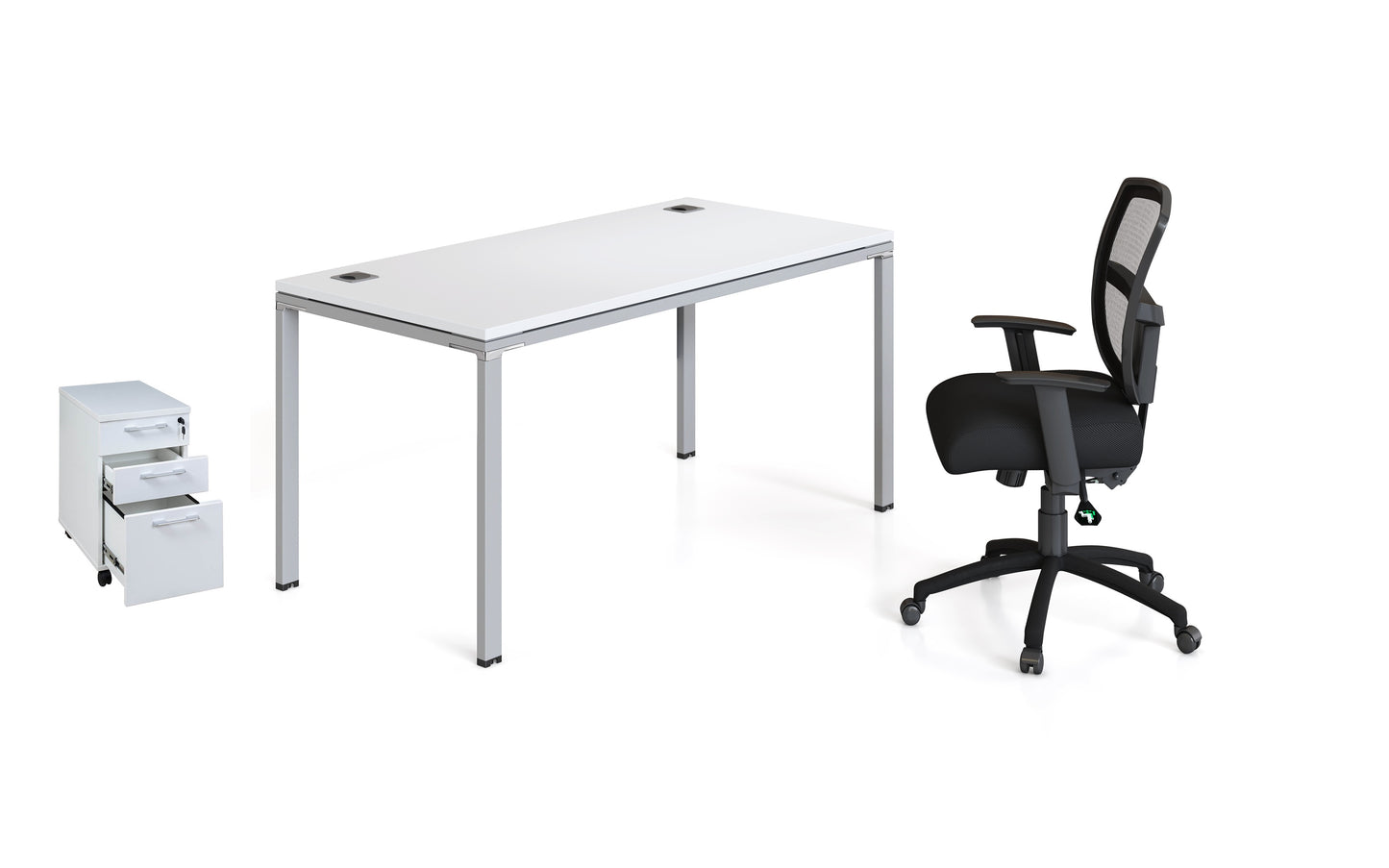 60"x24" Simple System Desk With Mobile 3 Drawer Unit