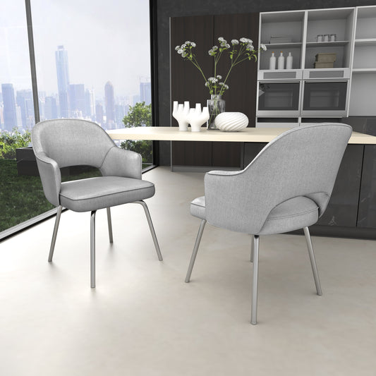 Grey Linen Guest Chair image 2