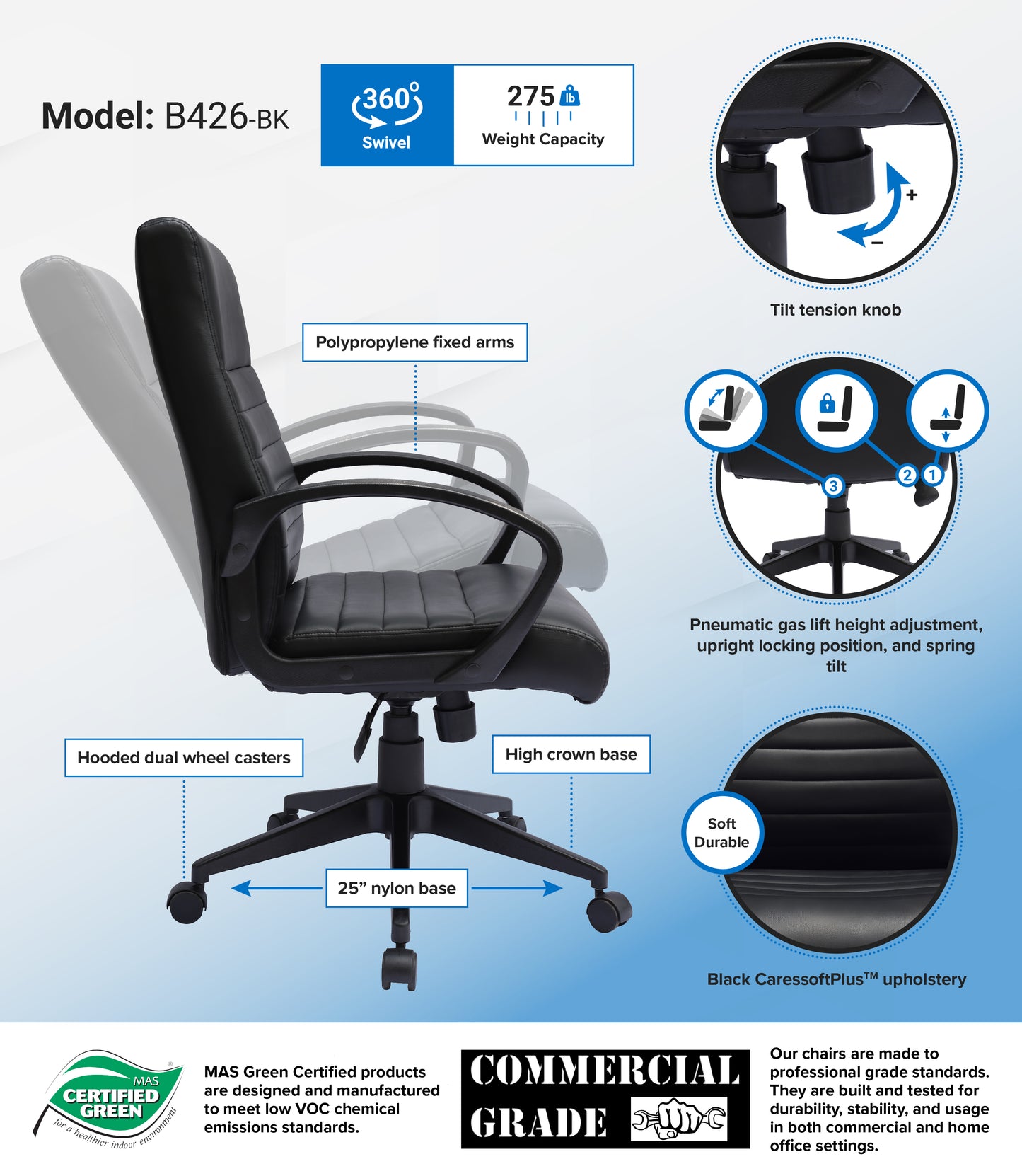 Boss Ribbed Back Task Chair image 3