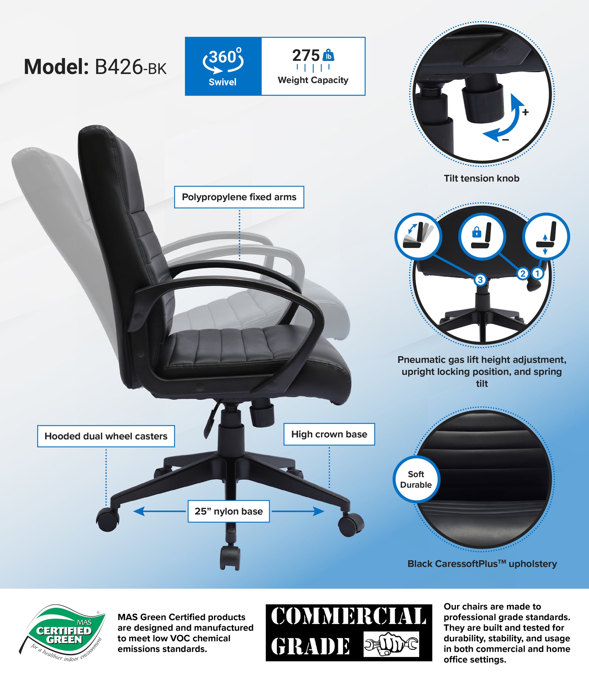 Boss Ribbed Back Task Chair image 3