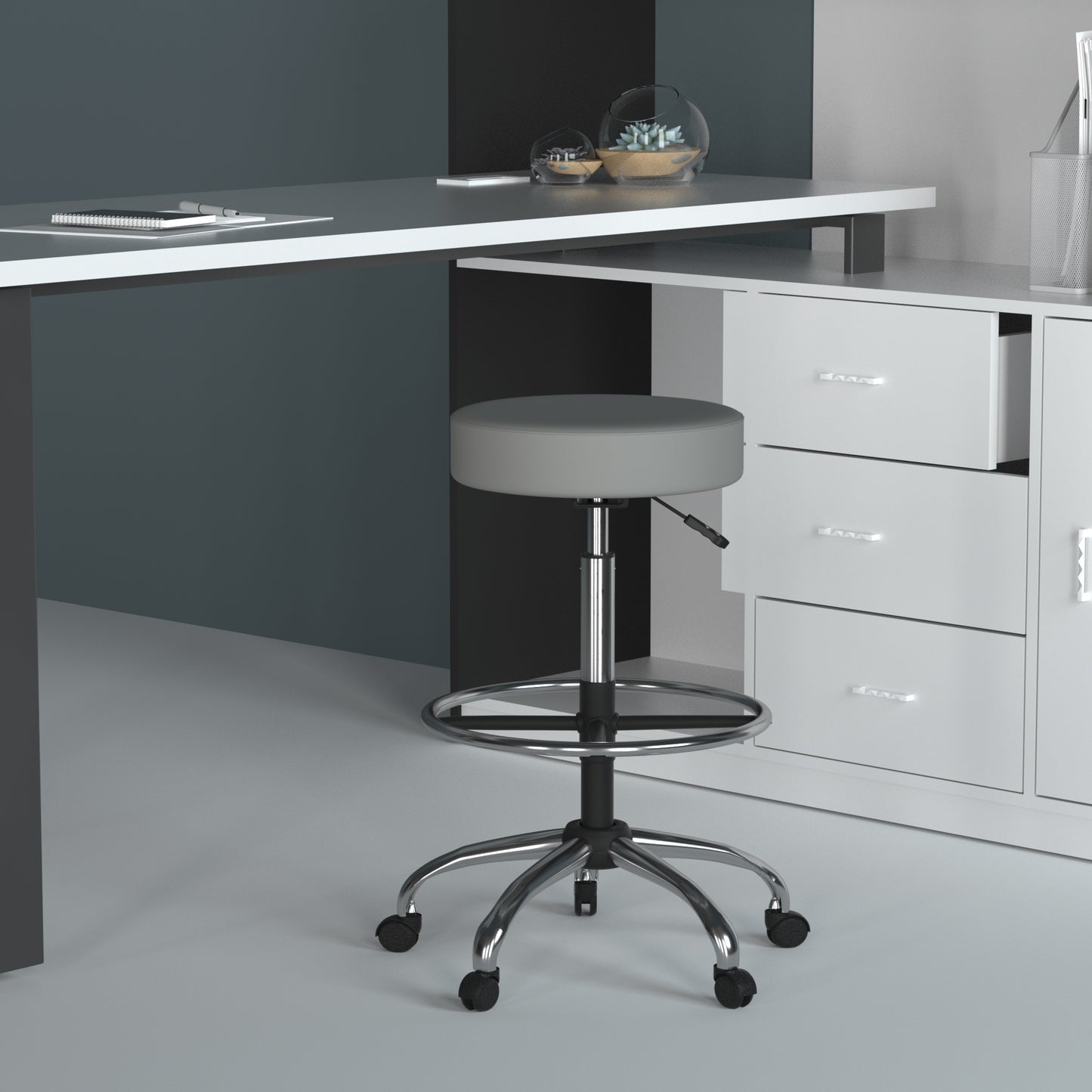 Boss Antimicrobial Vinyl Medical/Drafting Stool image 2