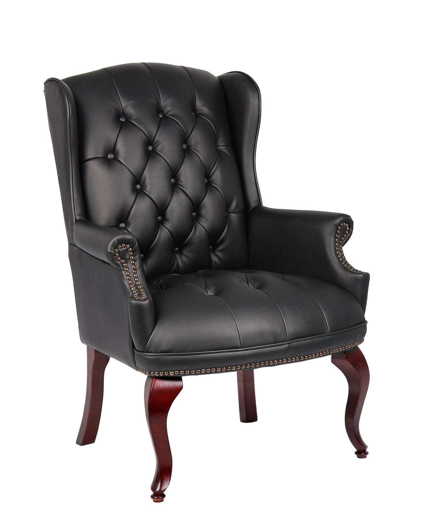 Boss Wingback Traditional Guest Chair In Black