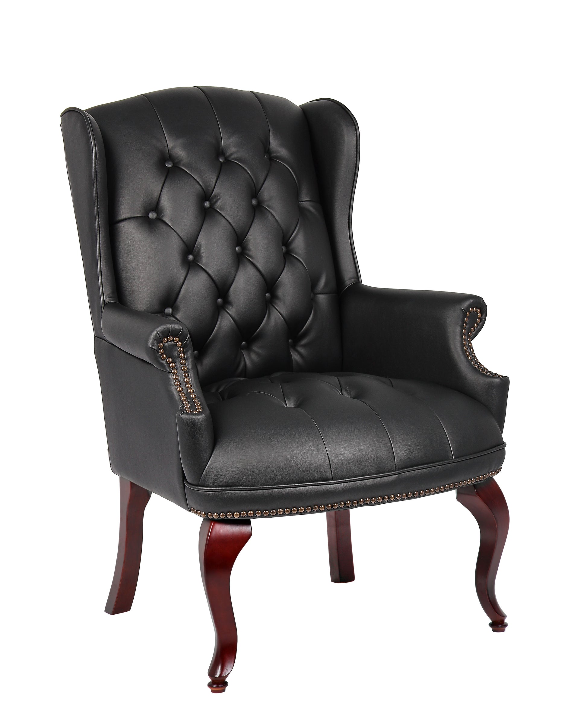 Boss Wingback Traditional Guest Chair In Black
