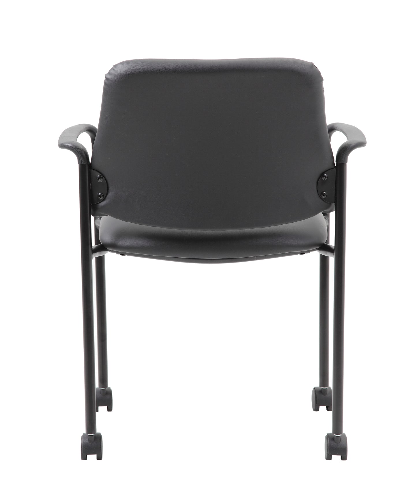 Boss Square Back  Diamond Stacking Chair W/Arm In Black Caressoft image 4