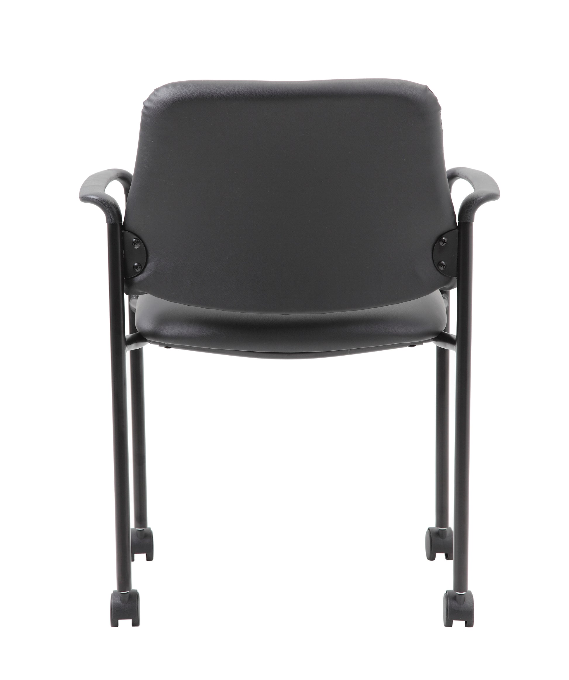 Boss Square Back  Diamond Stacking Chair W/Arm In Black Caressoft image 4