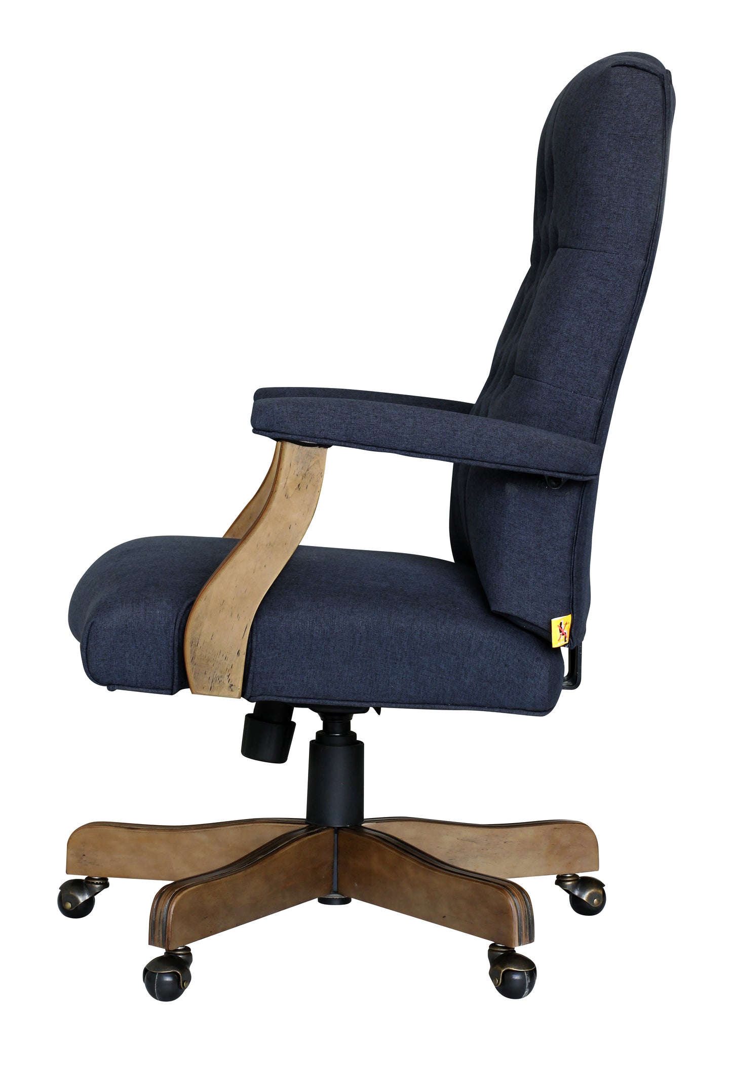 BOSS Executive Navy Commercial Grade Linen Chair With Driftwood Finish Frame image 8