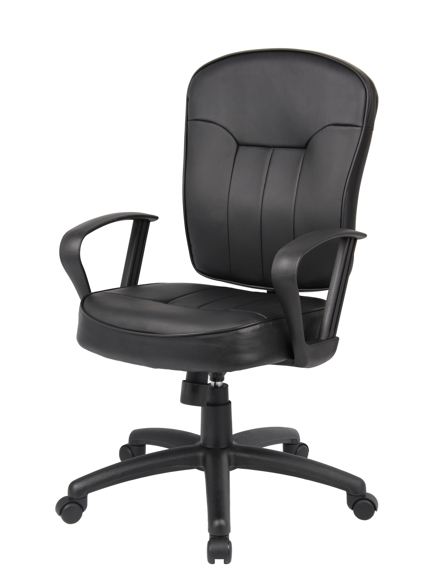 Boss Black Leather Task Chair W/ Loop Arms image 5