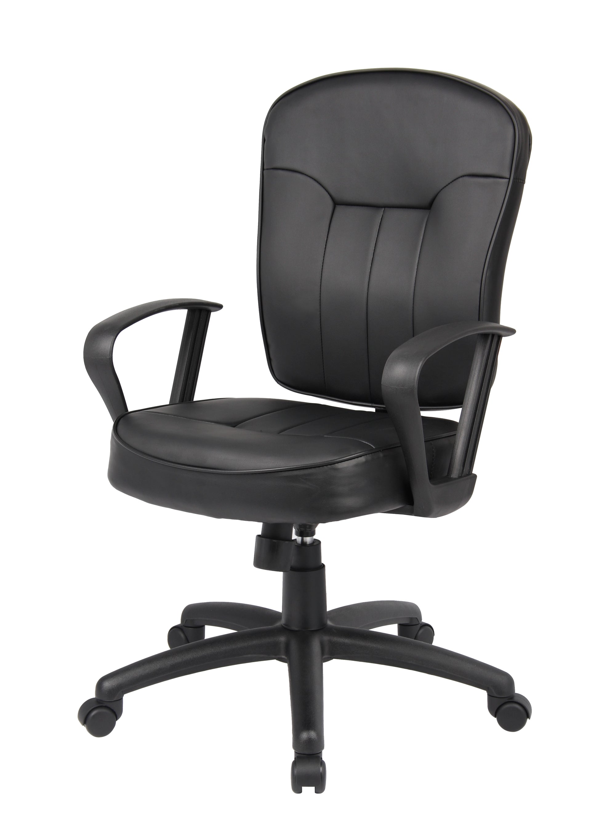 Boss Black Leather Task Chair W/ Loop Arms image 5
