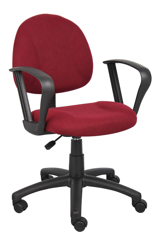 Boss Burgundy  Deluxe Posture Chair W/ Loop Arms