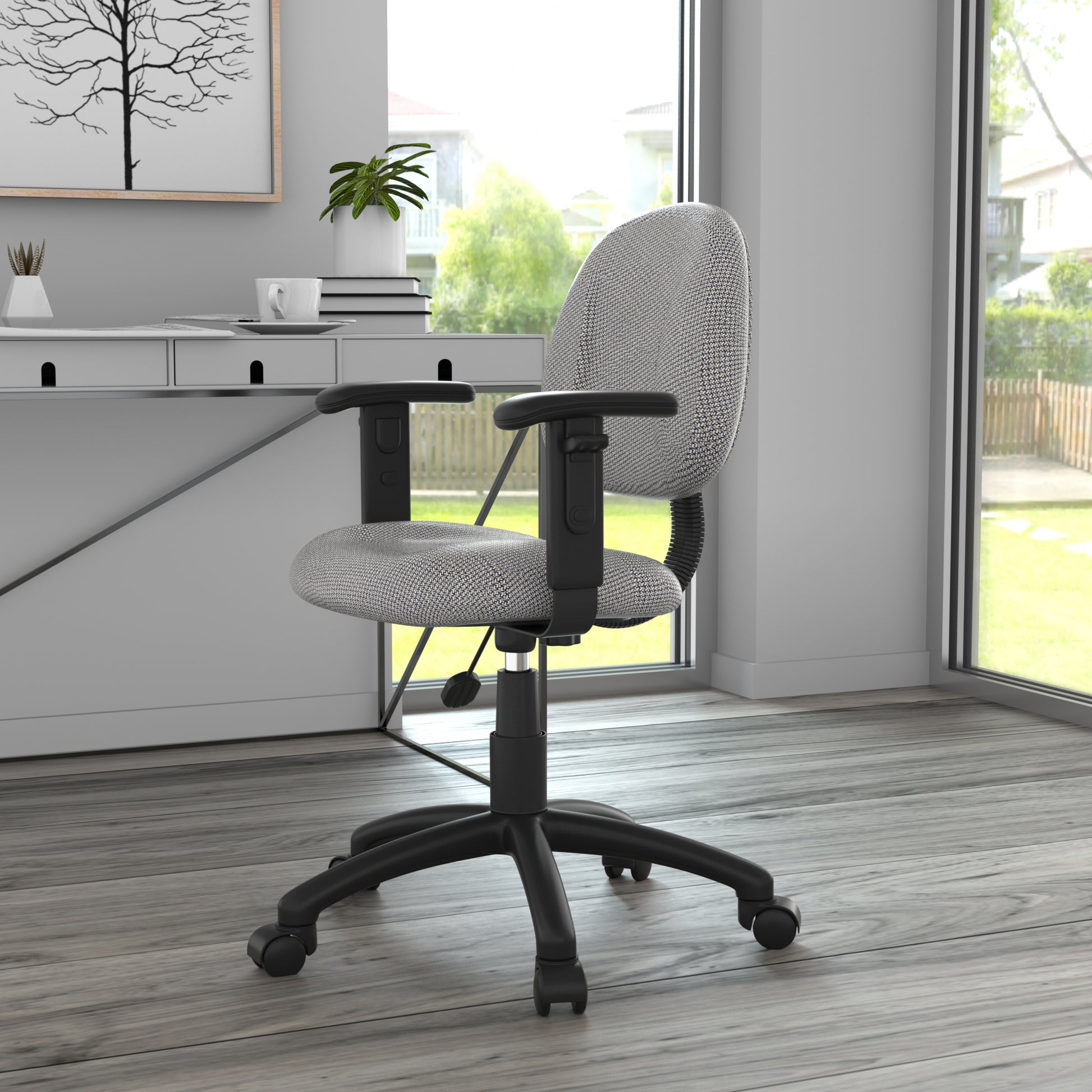 Boss Grey  Deluxe Posture Chair W/ Adjustable Arms image 2