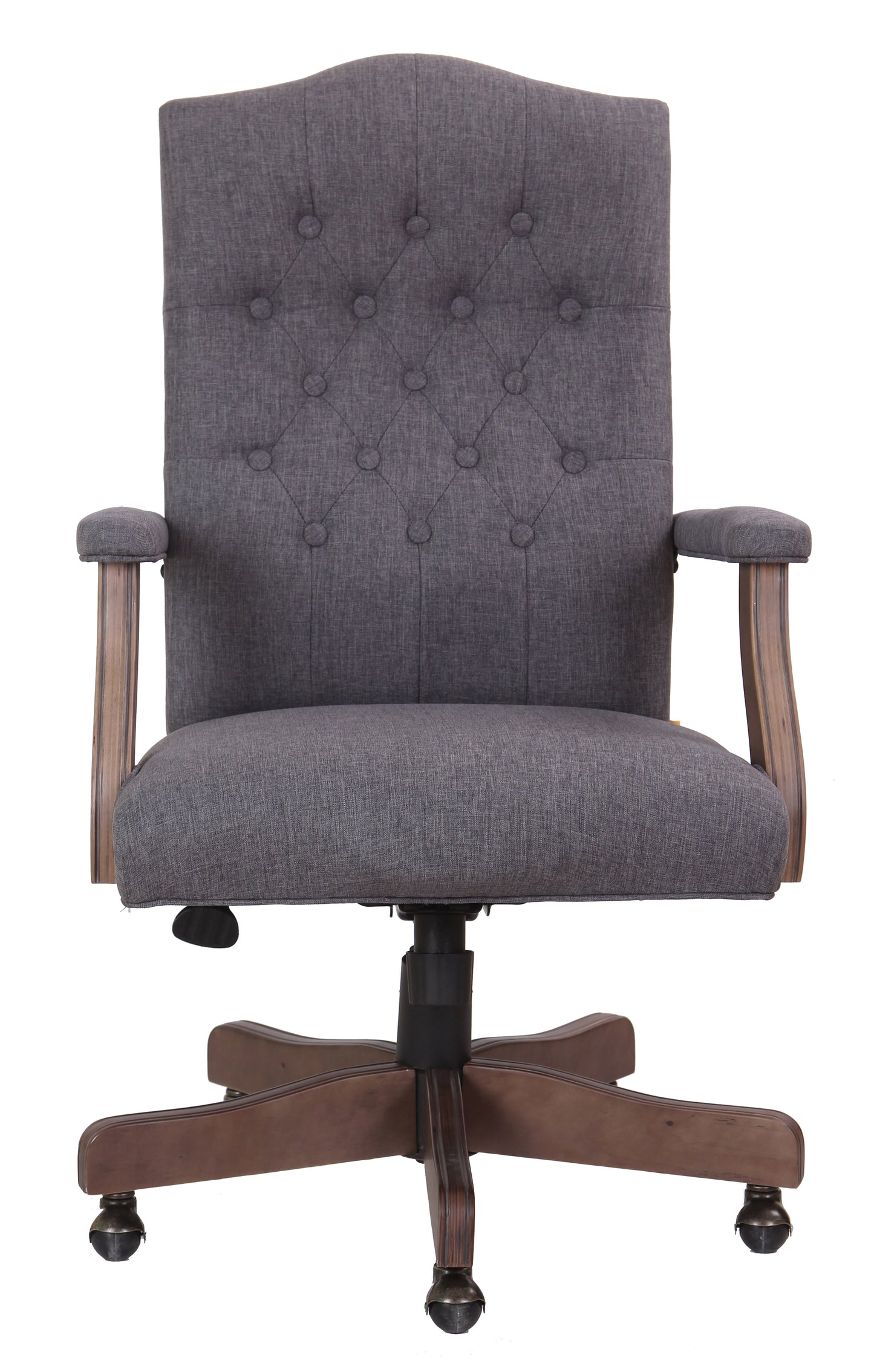 BOSS Executive Slate Grey Commercial Grade Linen Chair With Driftwood Finish Frame image 6