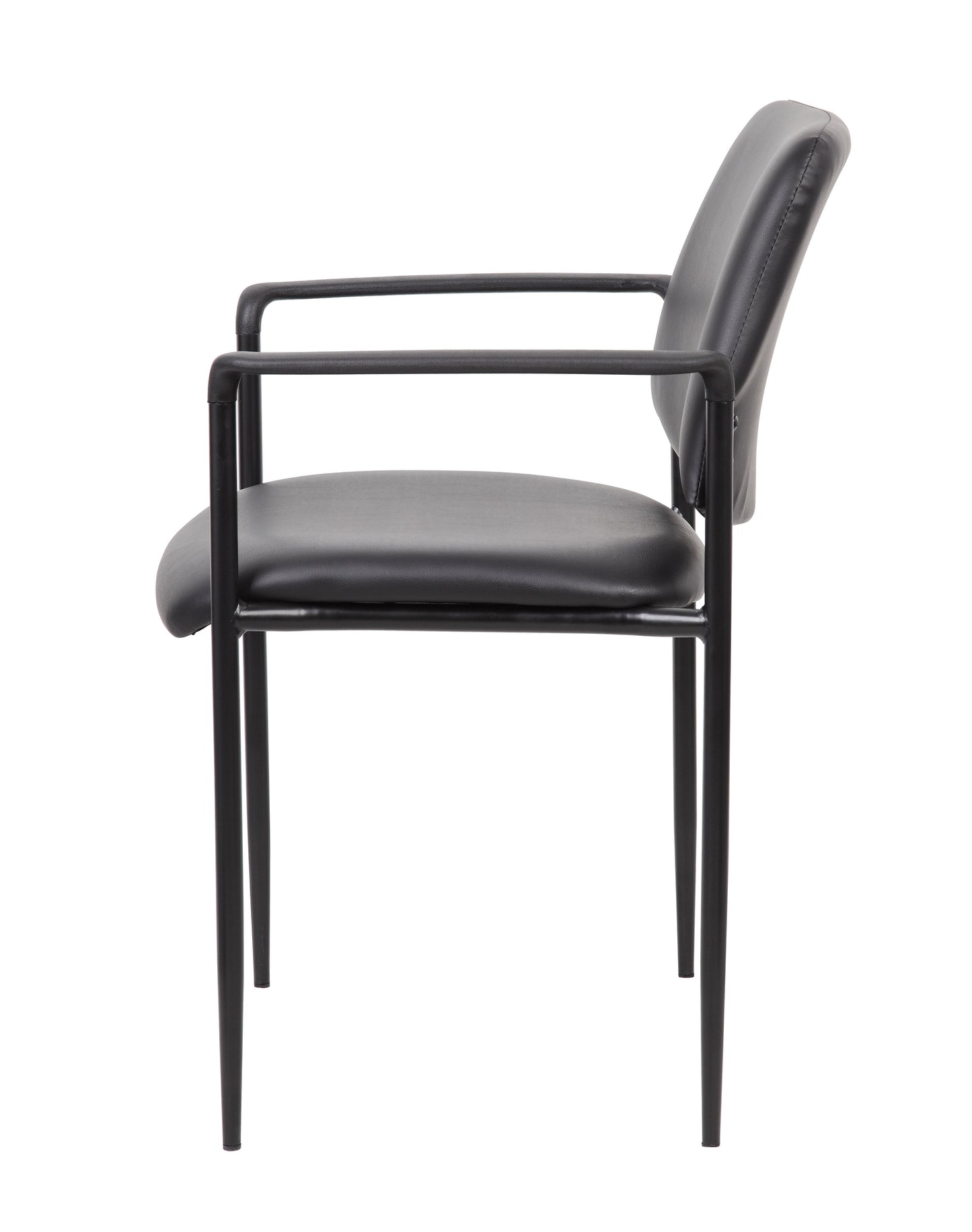 Boss Square Back  Diamond Stacking Chair W/Arm In Black Caressoft image 7