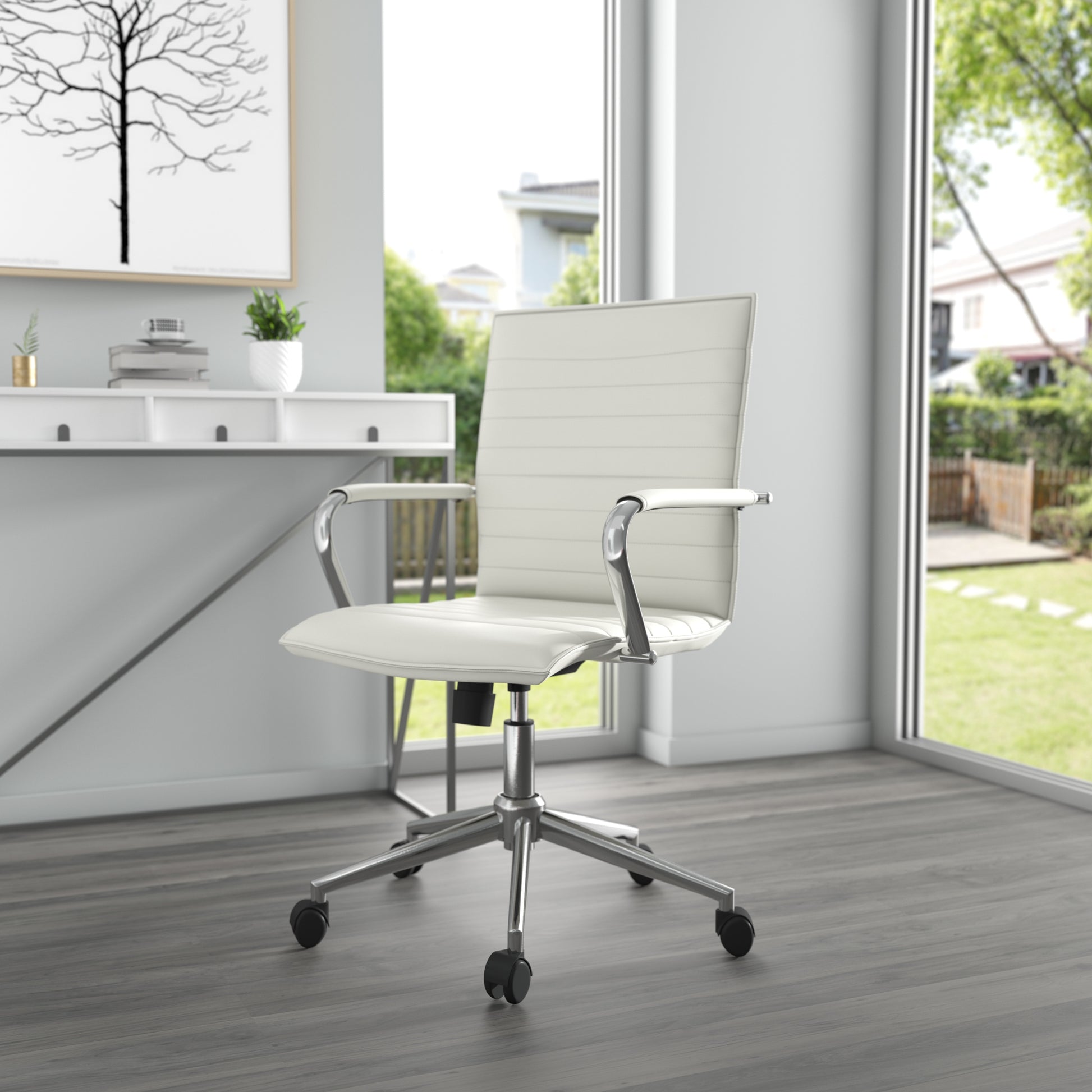 Boss White Vinyl Hospitality Chair