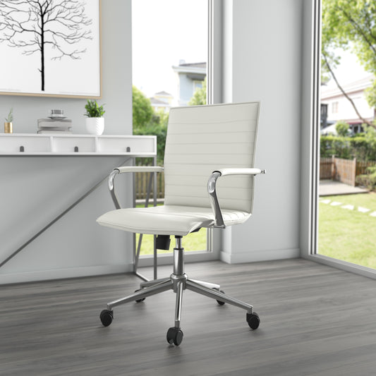 Boss White Vinyl Hospitality Chair