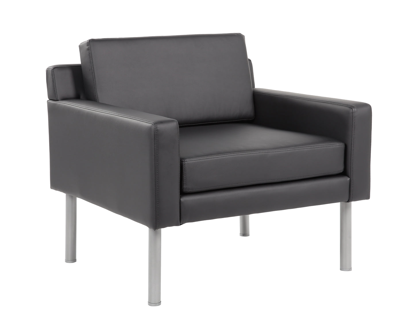 Boss Black Antimicrobial Vinyl Lounge Chair