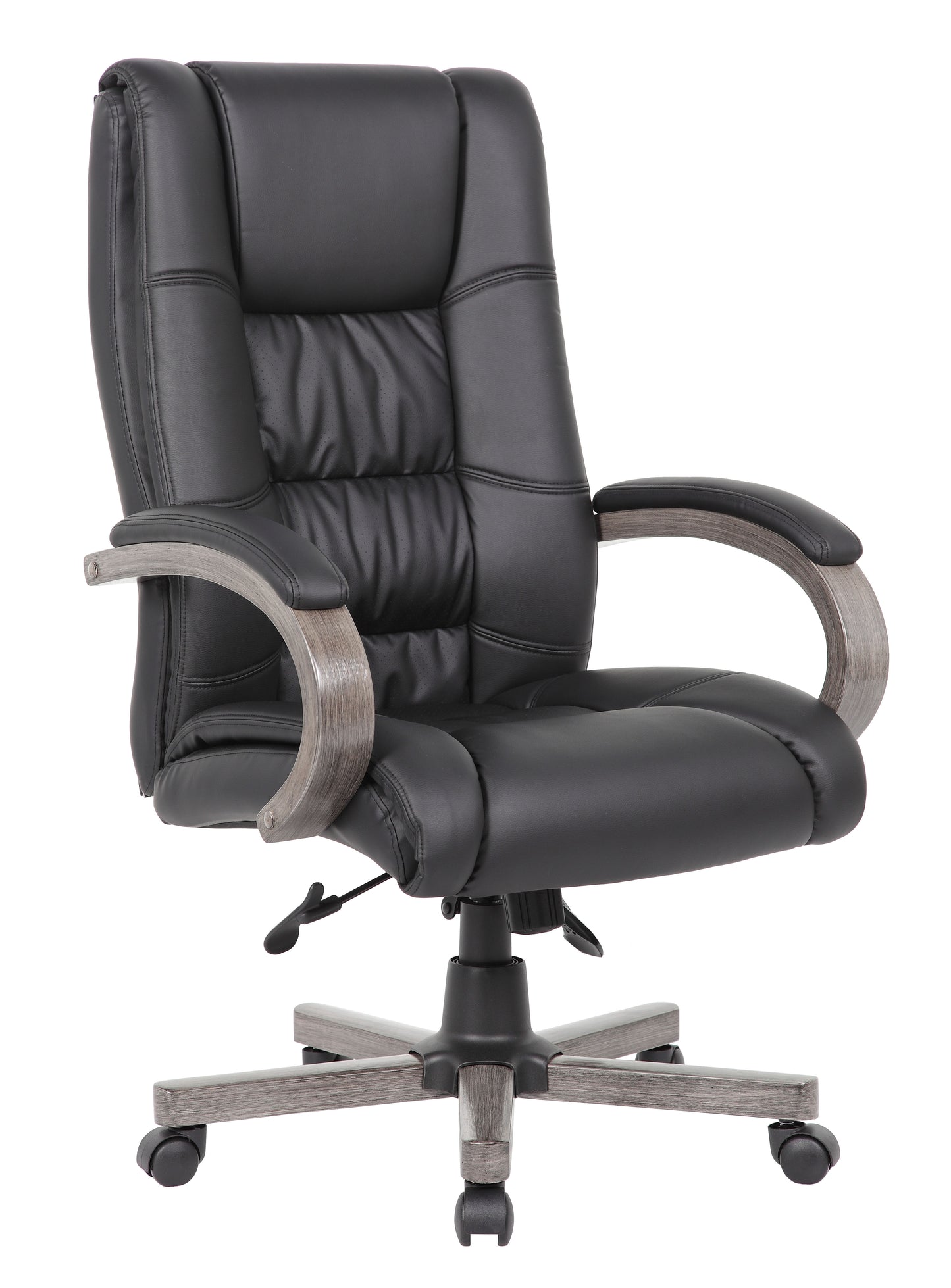 Boss High Back Executive Wood Finished Chair, Grey