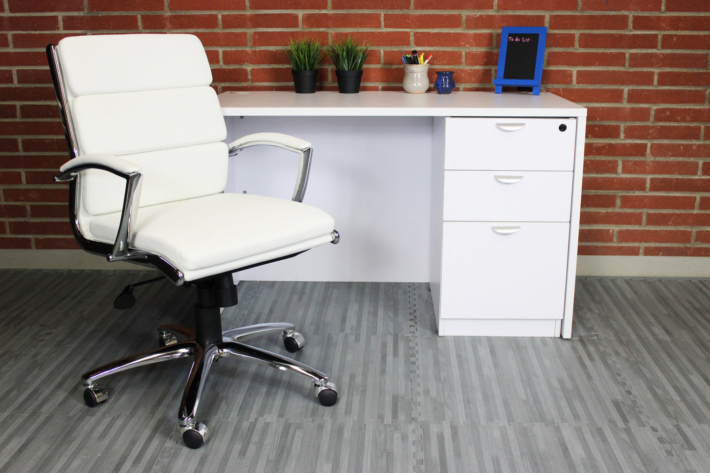 Boss Executive CaressoftPlus Chair with Metal Chrome Finish - Mid Back image 2