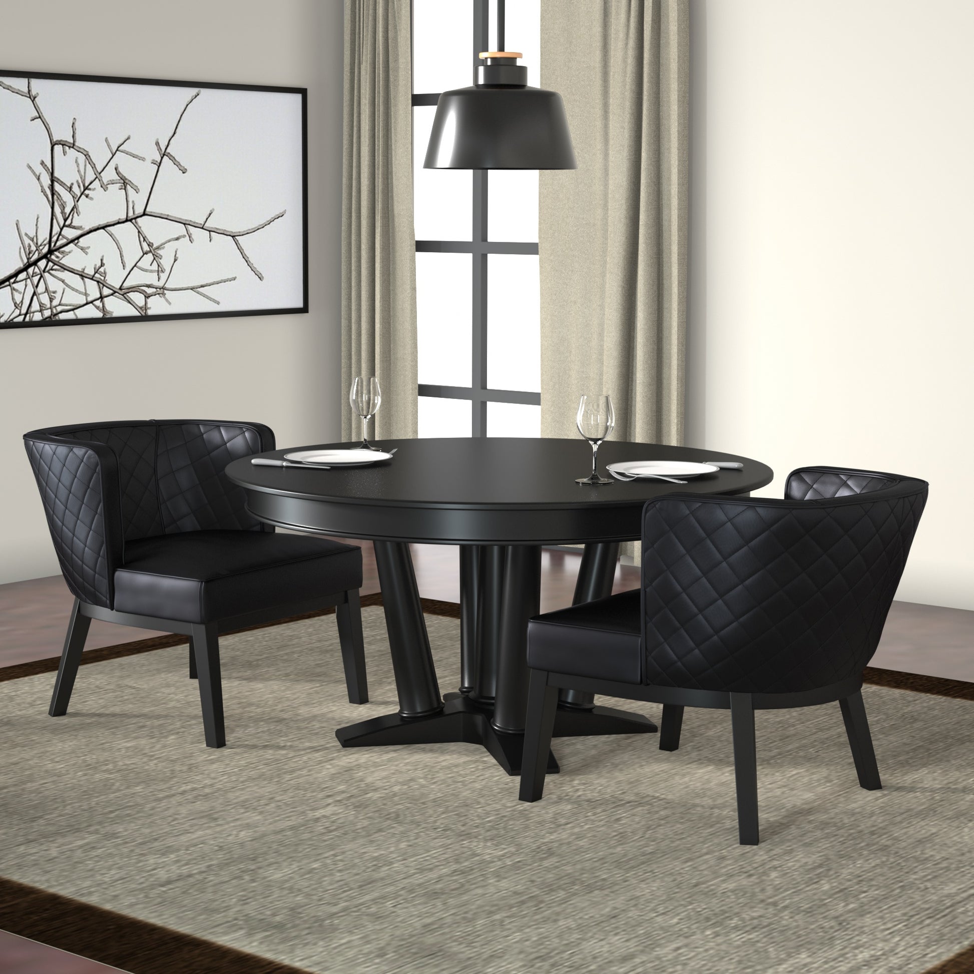 Boss Ava Quilted guest, accent or dining chair - Black image 2