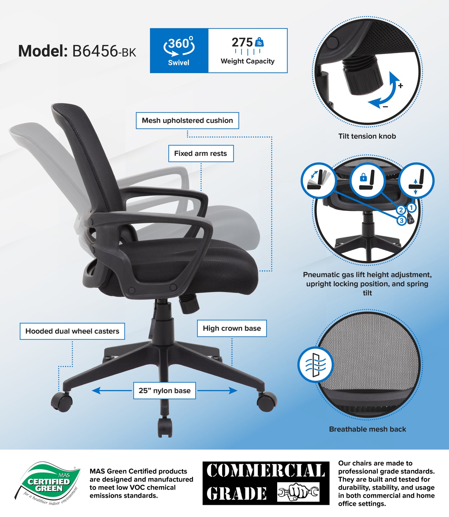 Boss Mesh Task Chair, Black image 3
