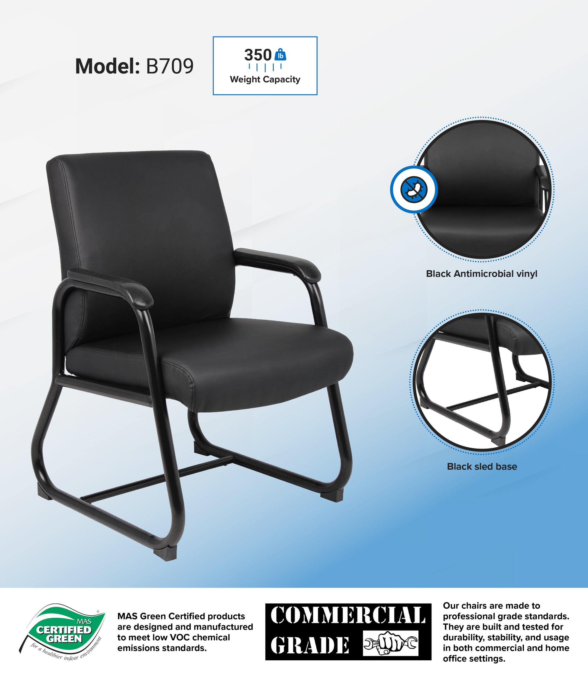 Boss Heavy Duty Antimicrobial Vinyl Guest Chair image 3
