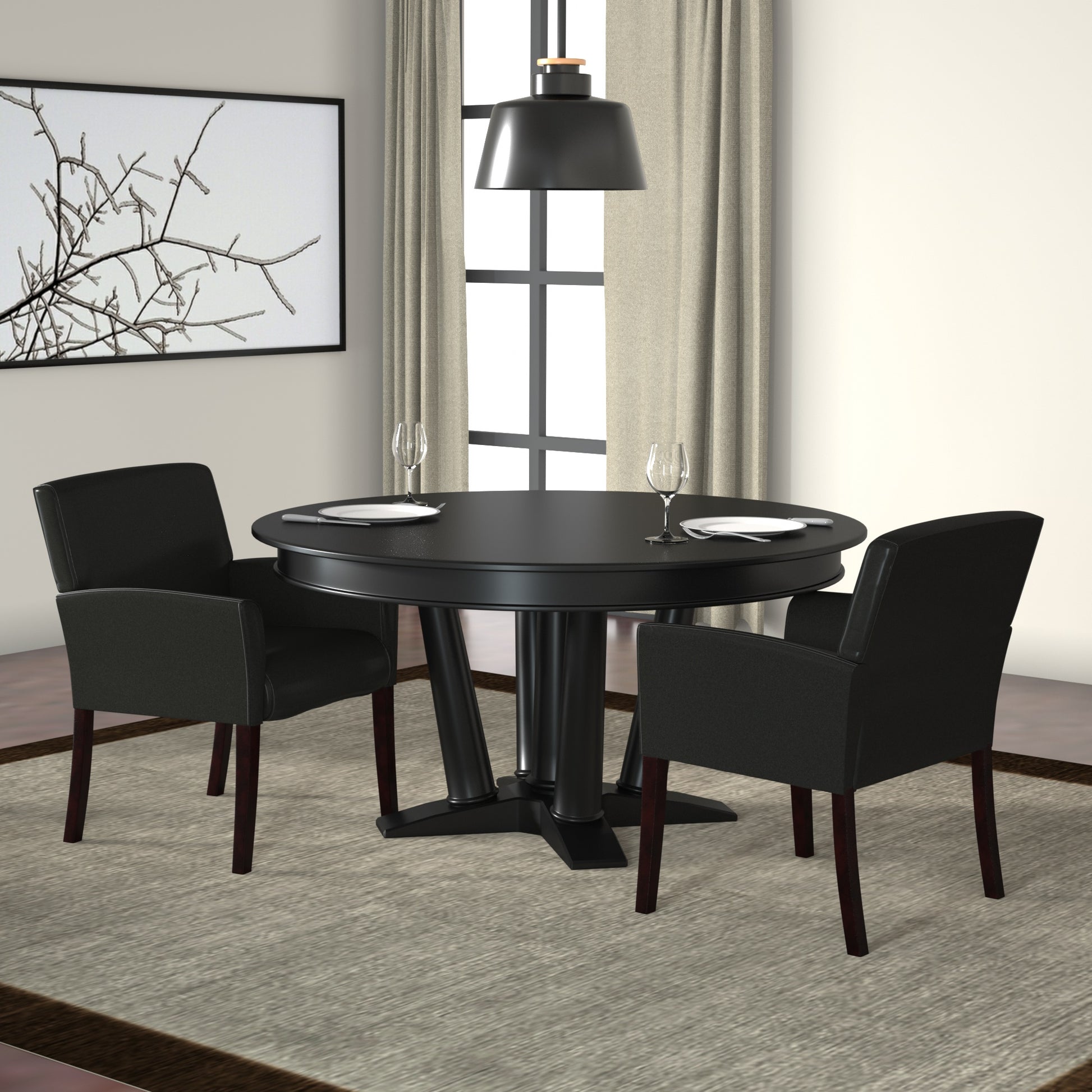 Boss Box Arm guest, accent or dining chair W/Mahogany Finish image 2