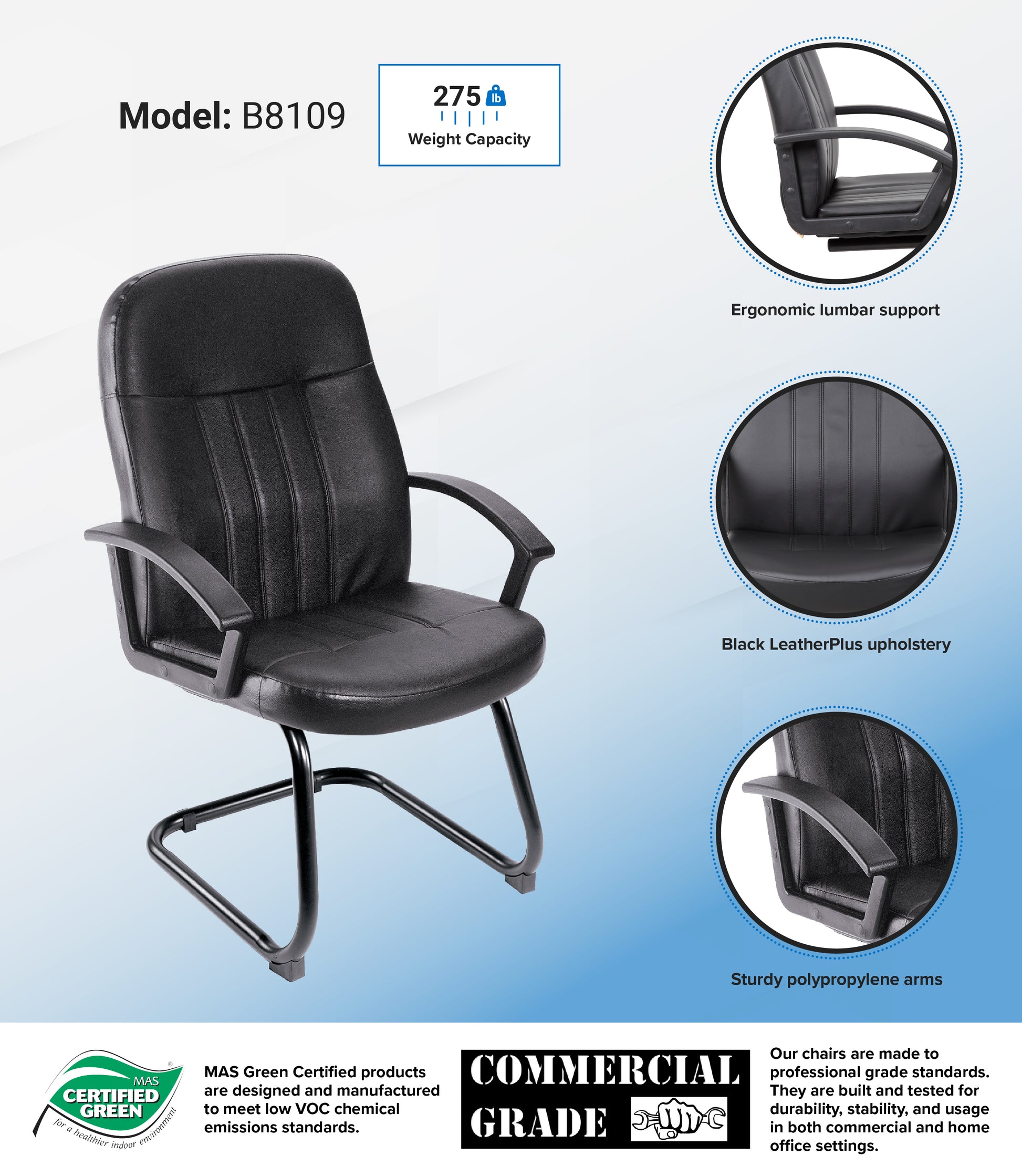 Boss Executive Leather Budget Guest Chair image 3