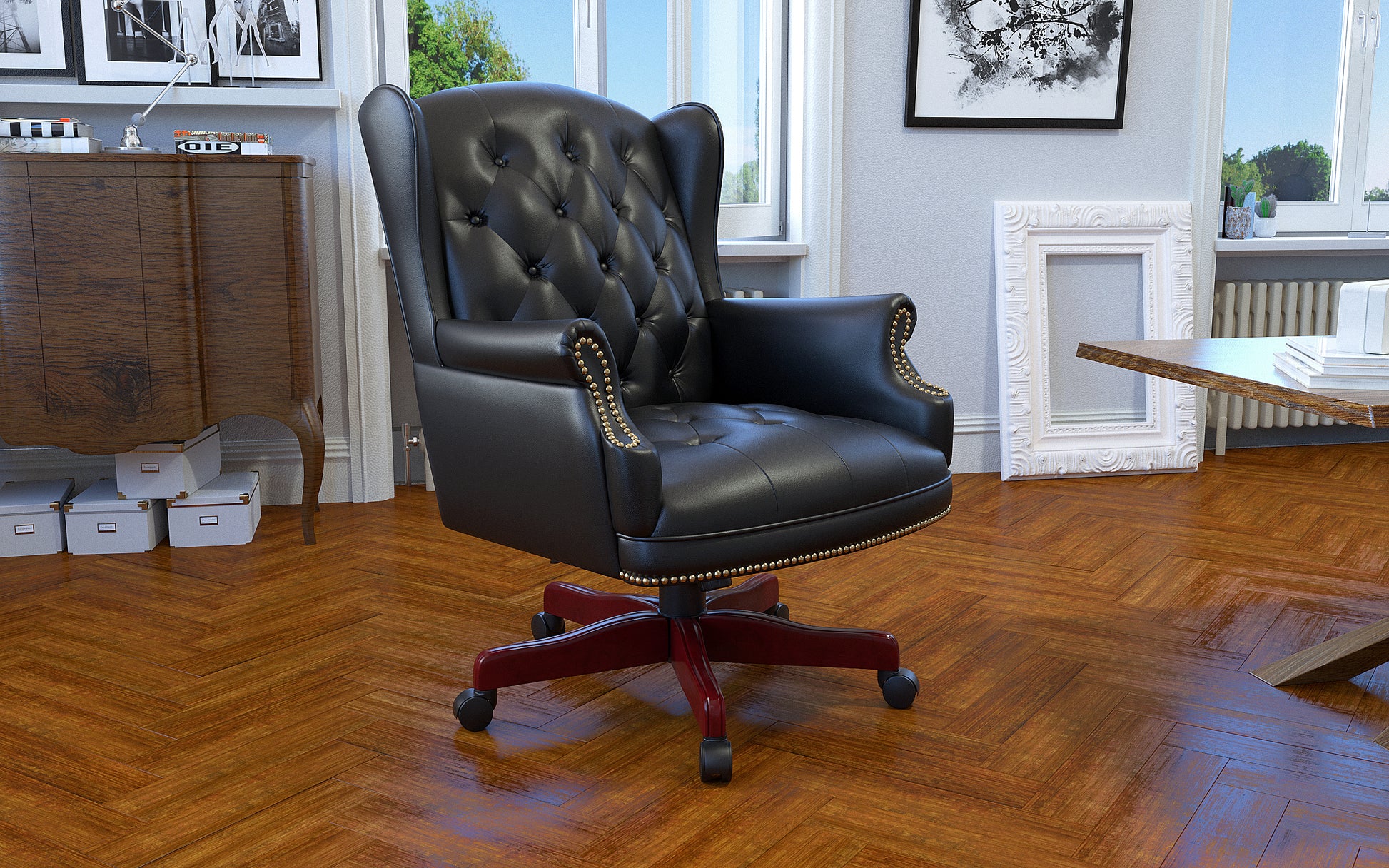 Boss Wingback Traditional Chair In Black image 2