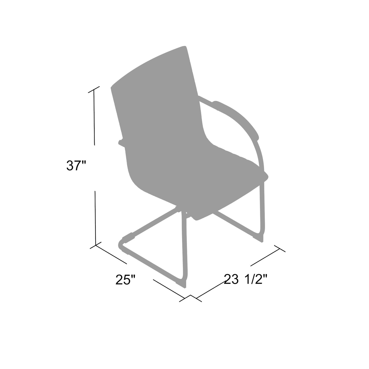 Boss Chrome Frame, Black Vinyl Side Chair, 2 pack image 4