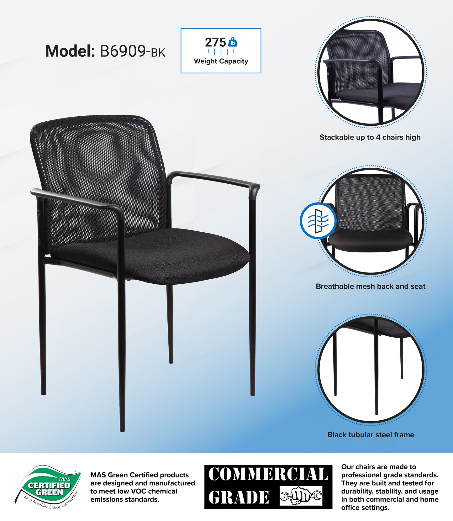 Boss Mesh Guest Chair, Black image 3