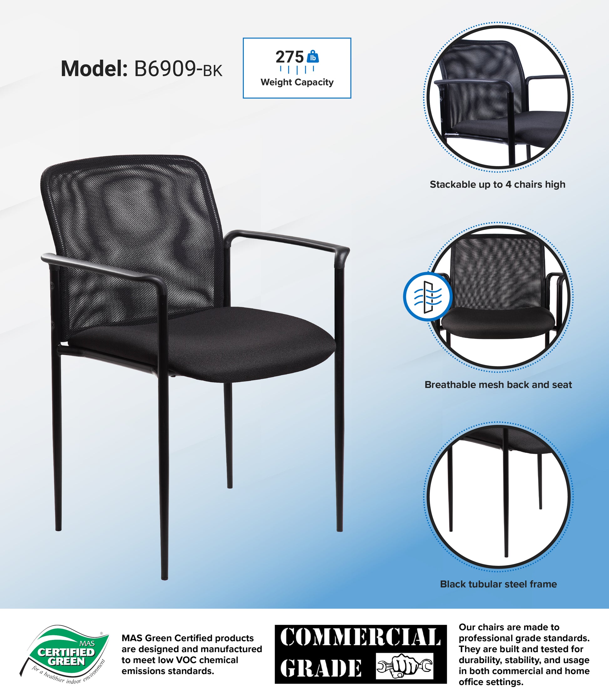 Boss Mesh Guest Chair, Black image 3