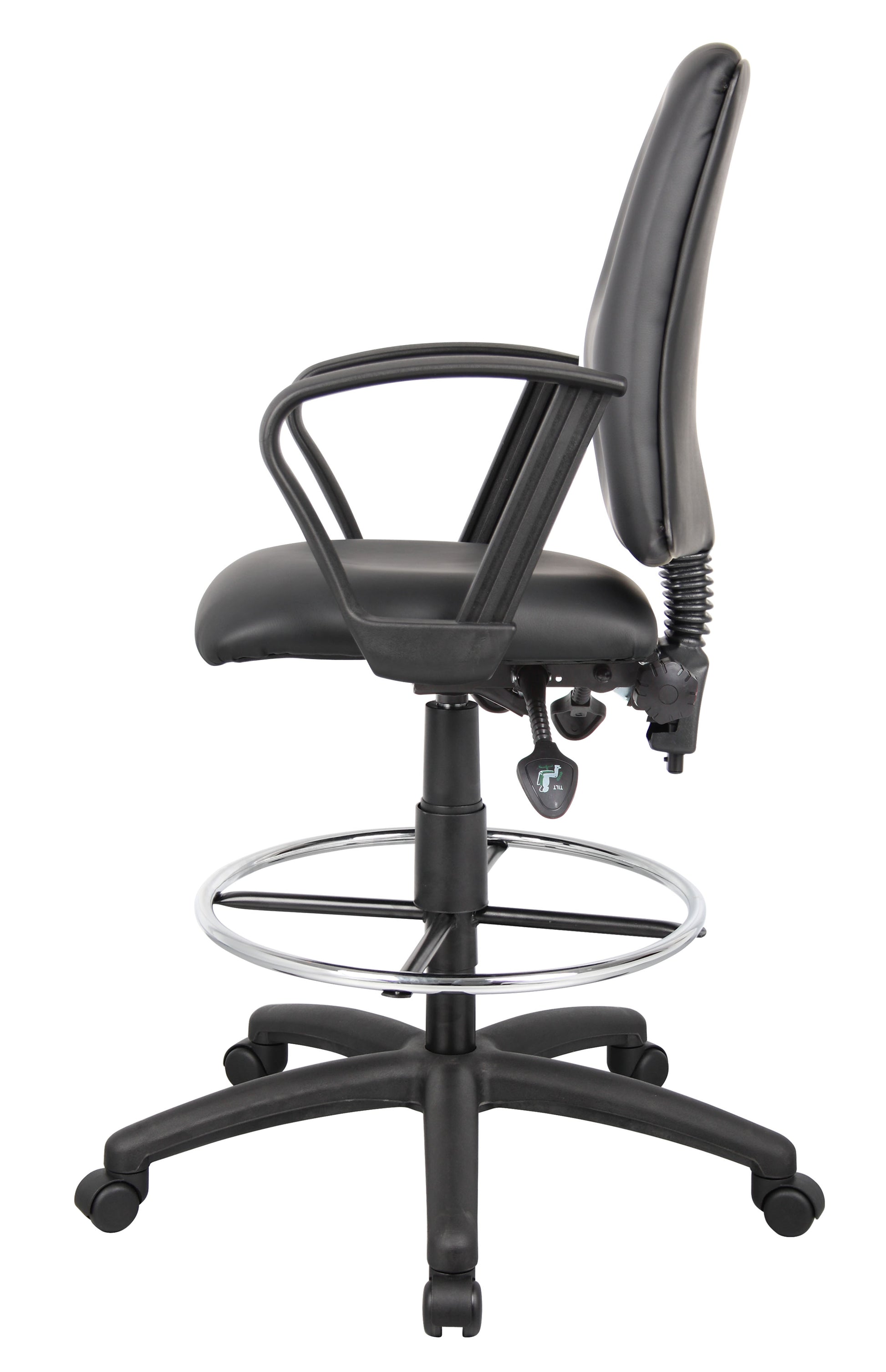 Boss Multi-Function LeatherPlus Drafting Stool W/ Loop Arms image 7