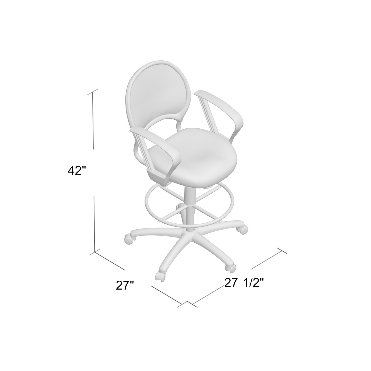 Boss Mesh Drafting Stool W/ Loop Arms image 4