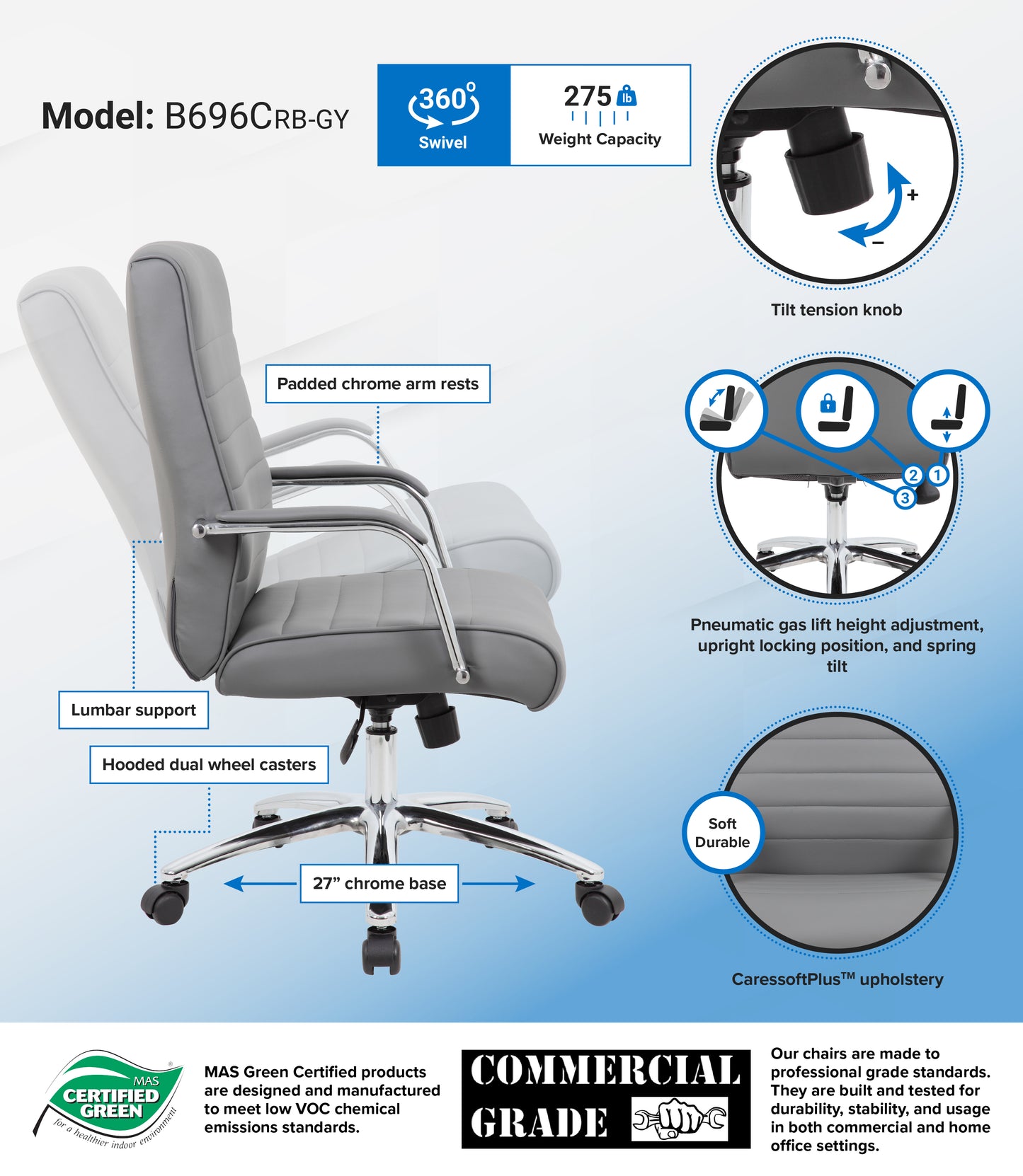 Boss Modern Executive Conference Chair - Grey image 3
