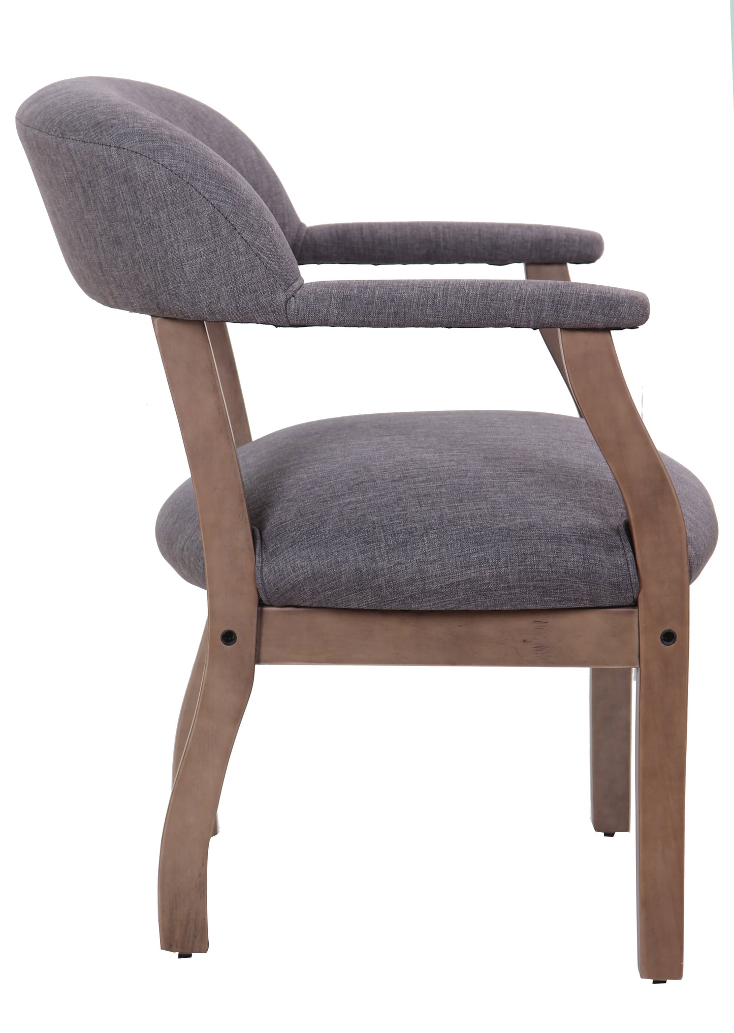 Boss Modern Captain's guest, accent or dining chair in Slate Grade Commercial Grade Linen image 6