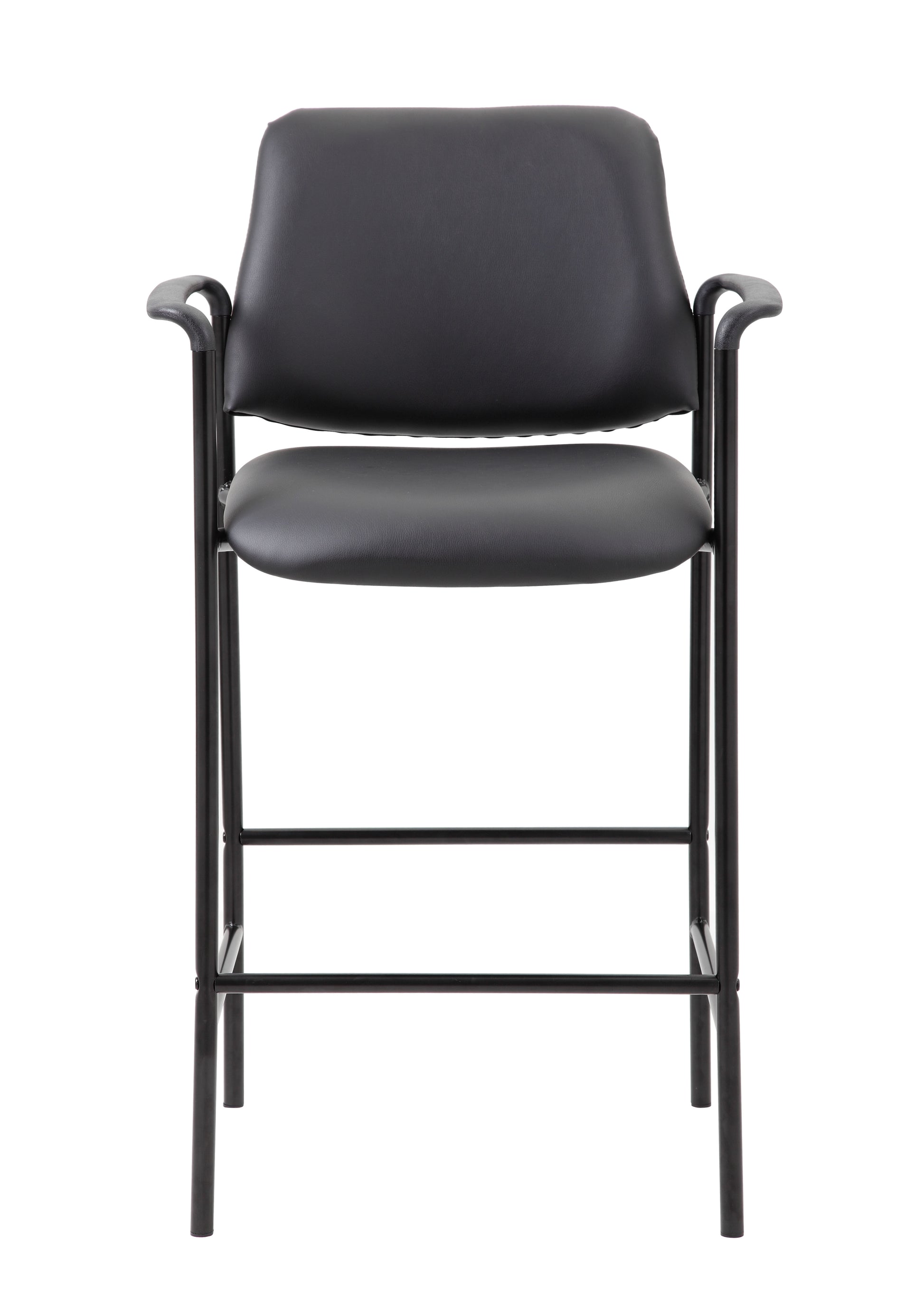 Boss Square Back Diamond Stool W/Arm In Black Caressoft image 6
