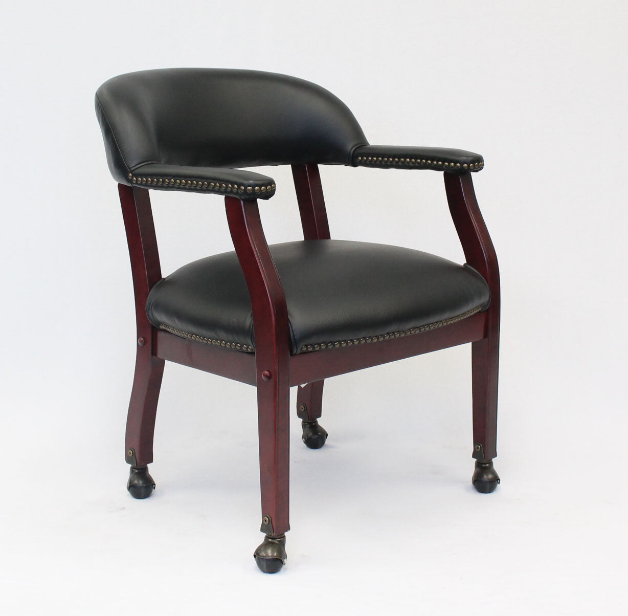 Boss Captain's guest, accent or dining chair in Black Vinyl W/ Casters image 4