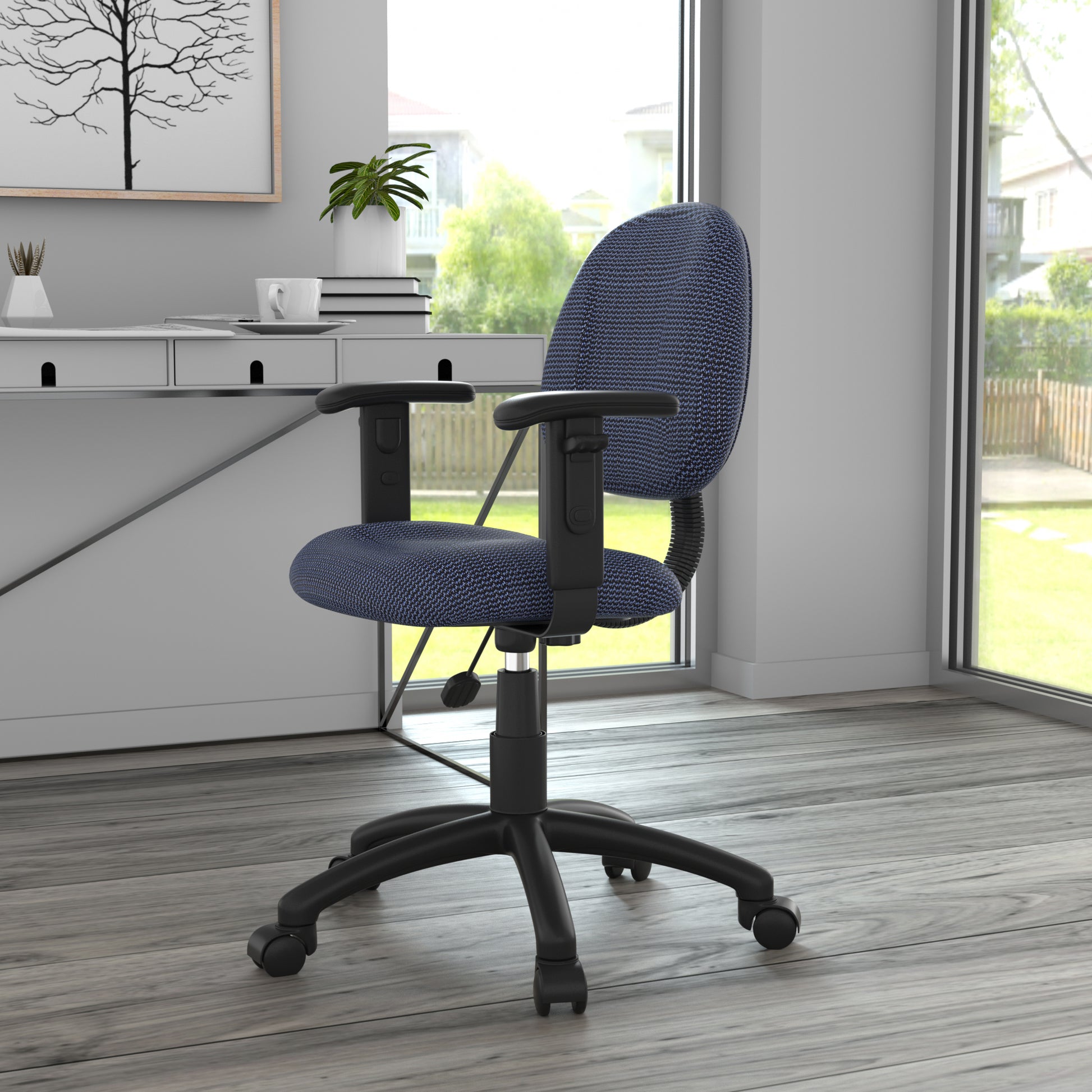 Boss Blue  Deluxe Posture Chair W/ Adjustable Arms image 2