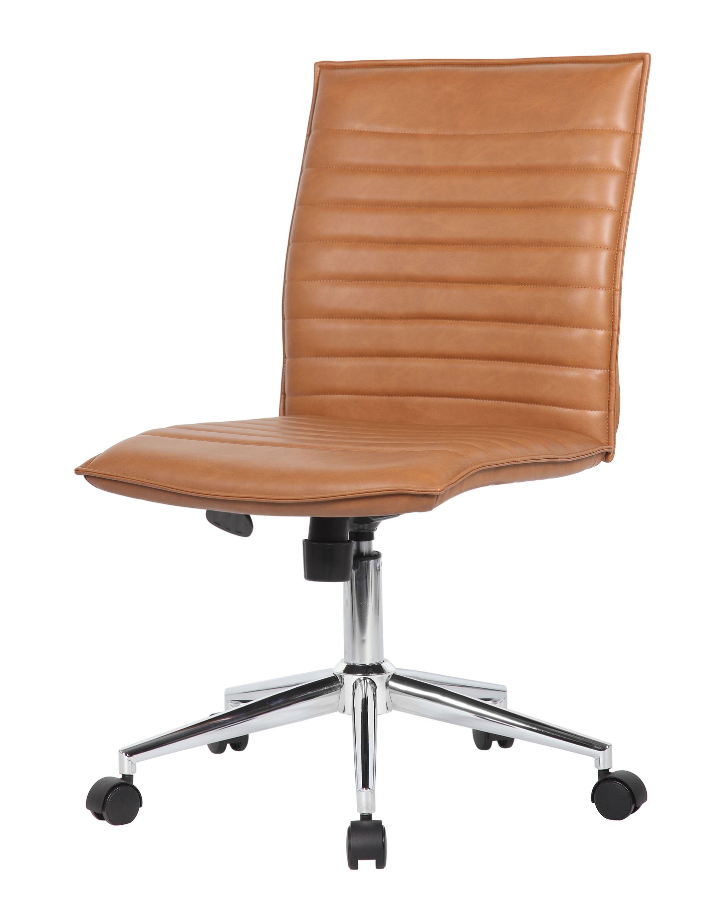 Boss Caramel Vinyl Armless Hospitality Chair image 7