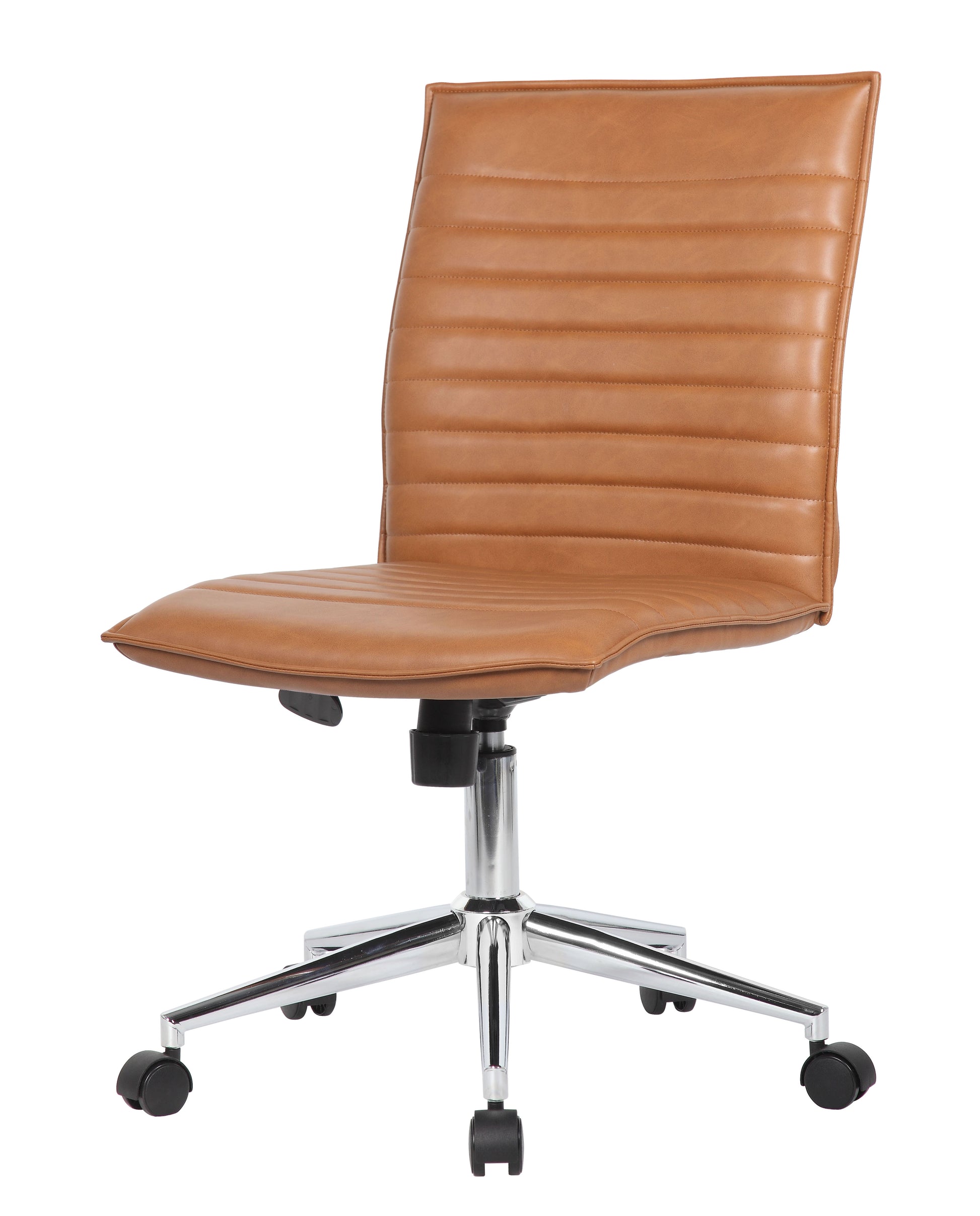 Boss Caramel Vinyl Armless Hospitality Chair image 7