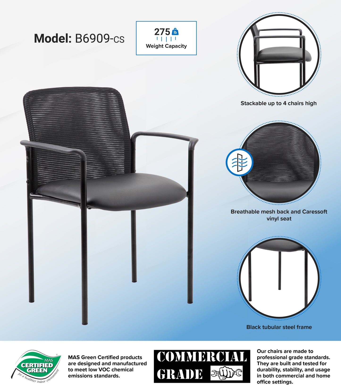 Boss Caressoft and Mesh Guest Chair, Black image 3