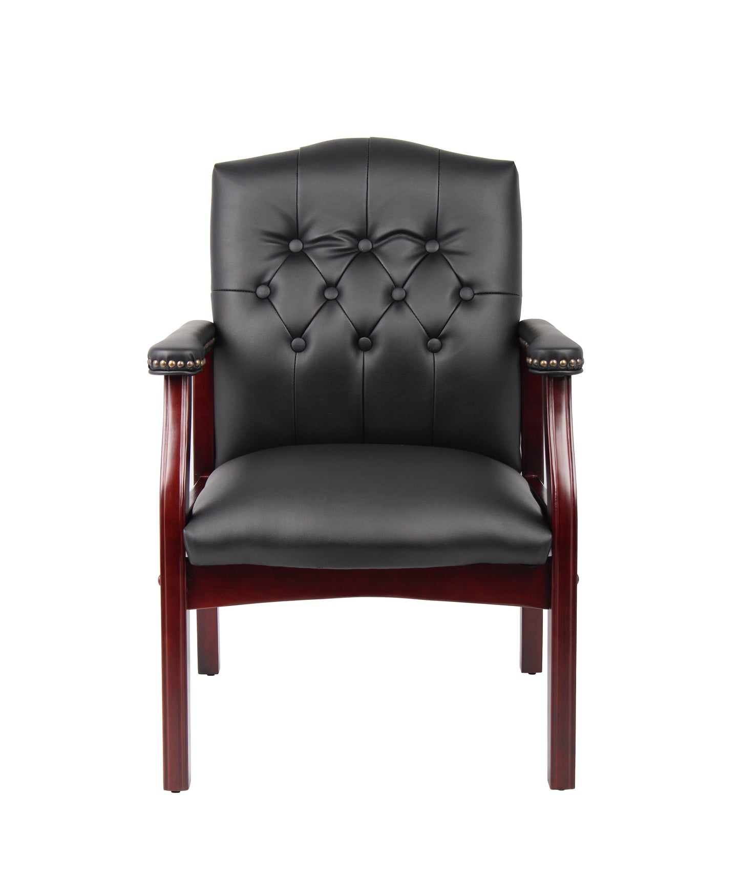 Boss Traditional Black Caressoft guest, accent or dining chair W/ Mahogany Finish image 4