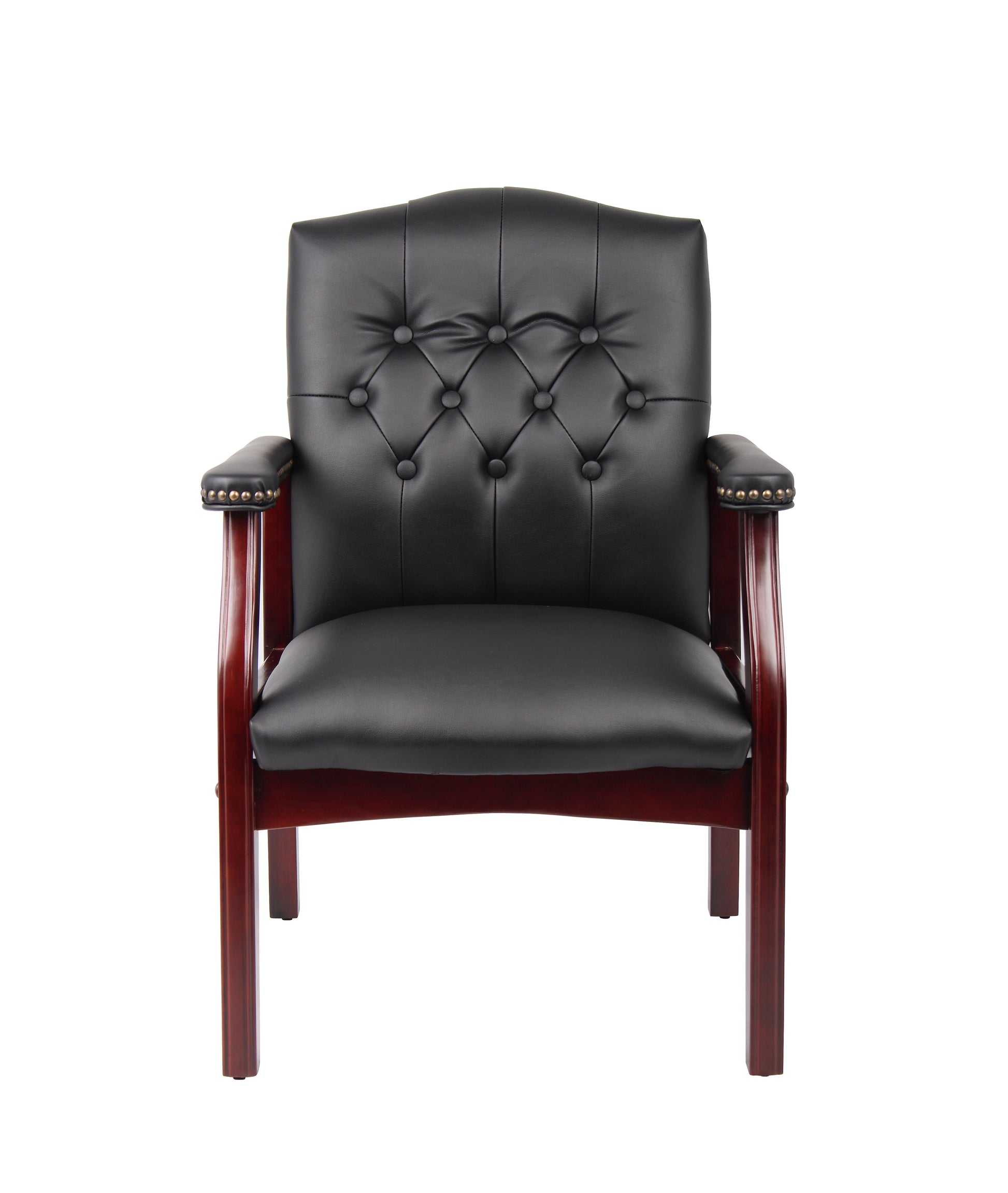 Boss Traditional Black Caressoft guest, accent or dining chair W/ Mahogany Finish image 4
