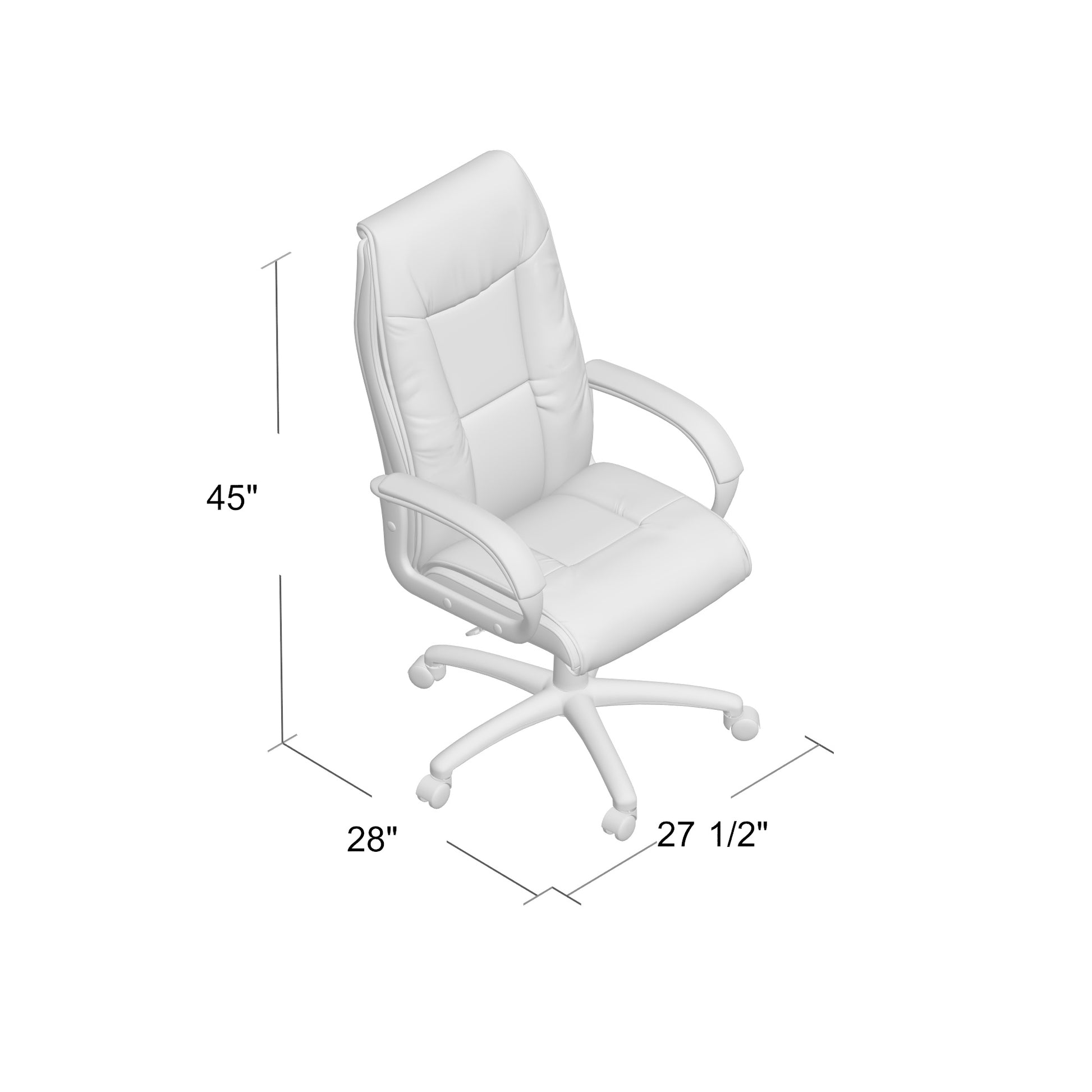 Boss Executive Leather Plus Chair W/Padded Arm image 4